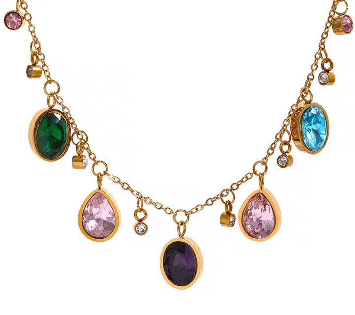 Jenna CZ Teardrop Necklace