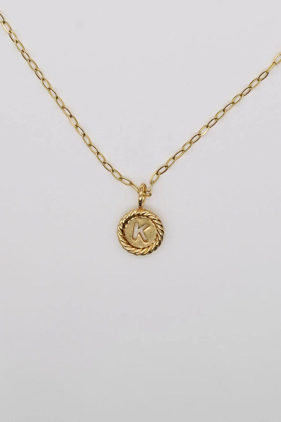 Gold Sealed Initial Necklace