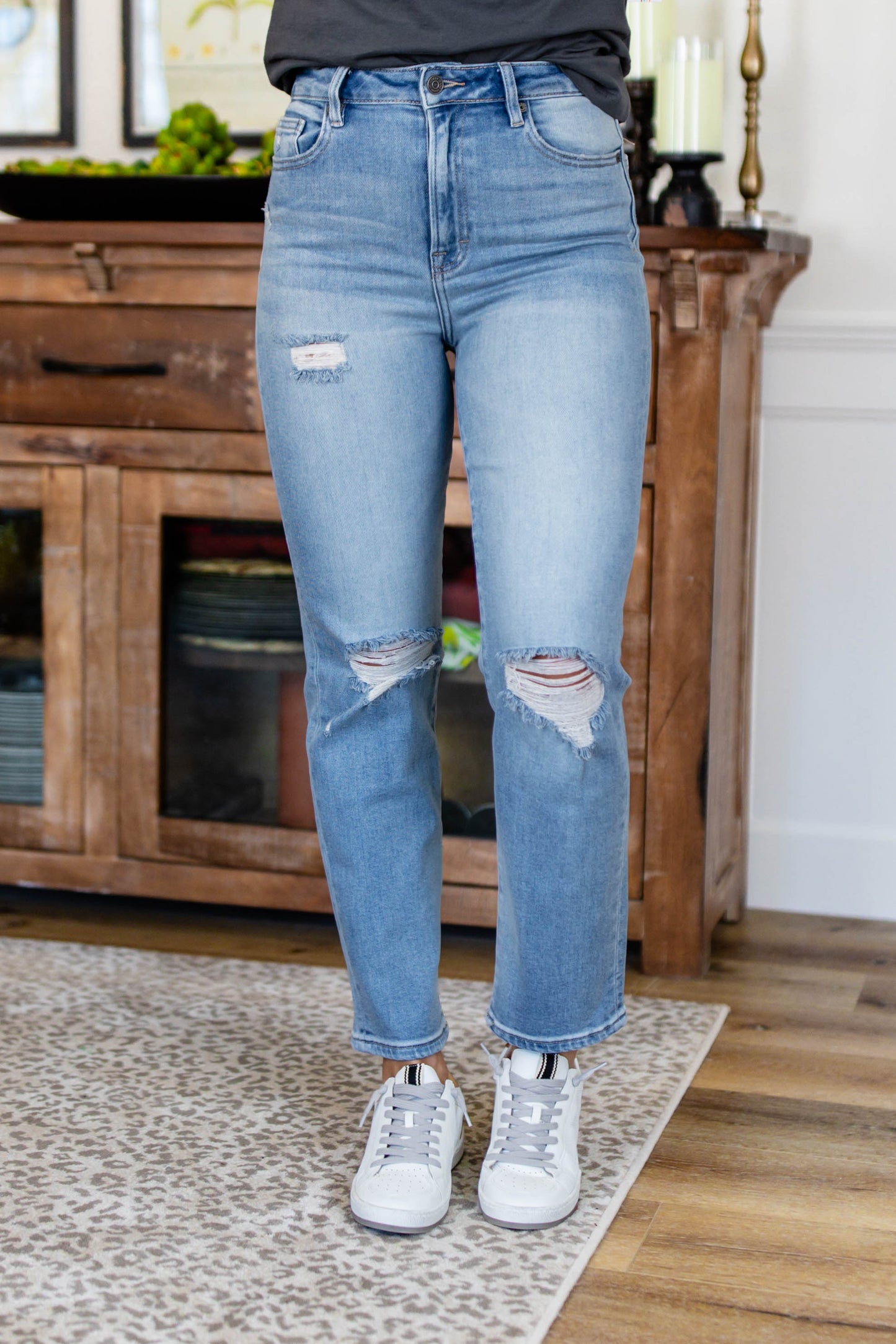 Hidden High Rise Straight Leg Jeans