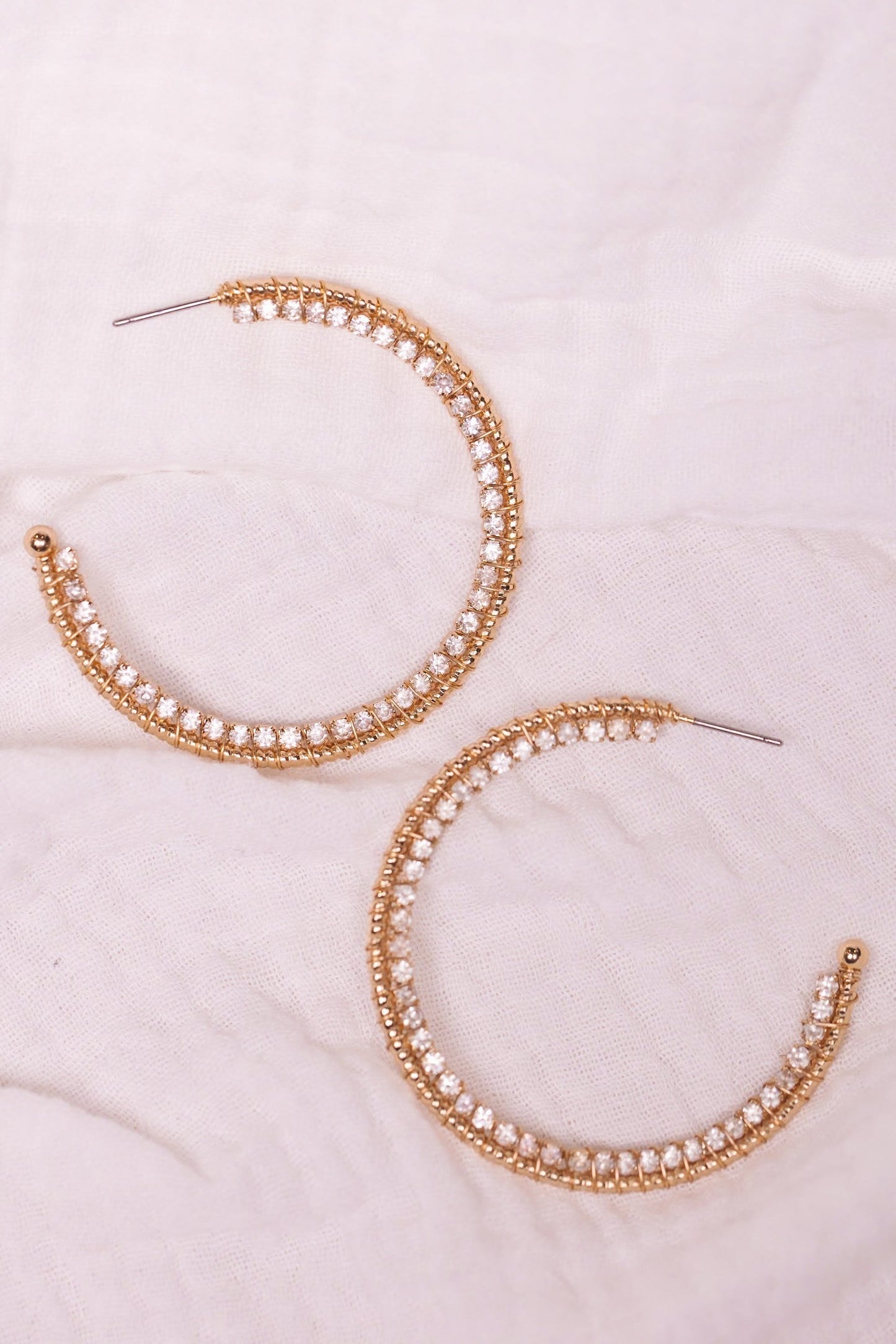 CZ Wired Hoop Earrings