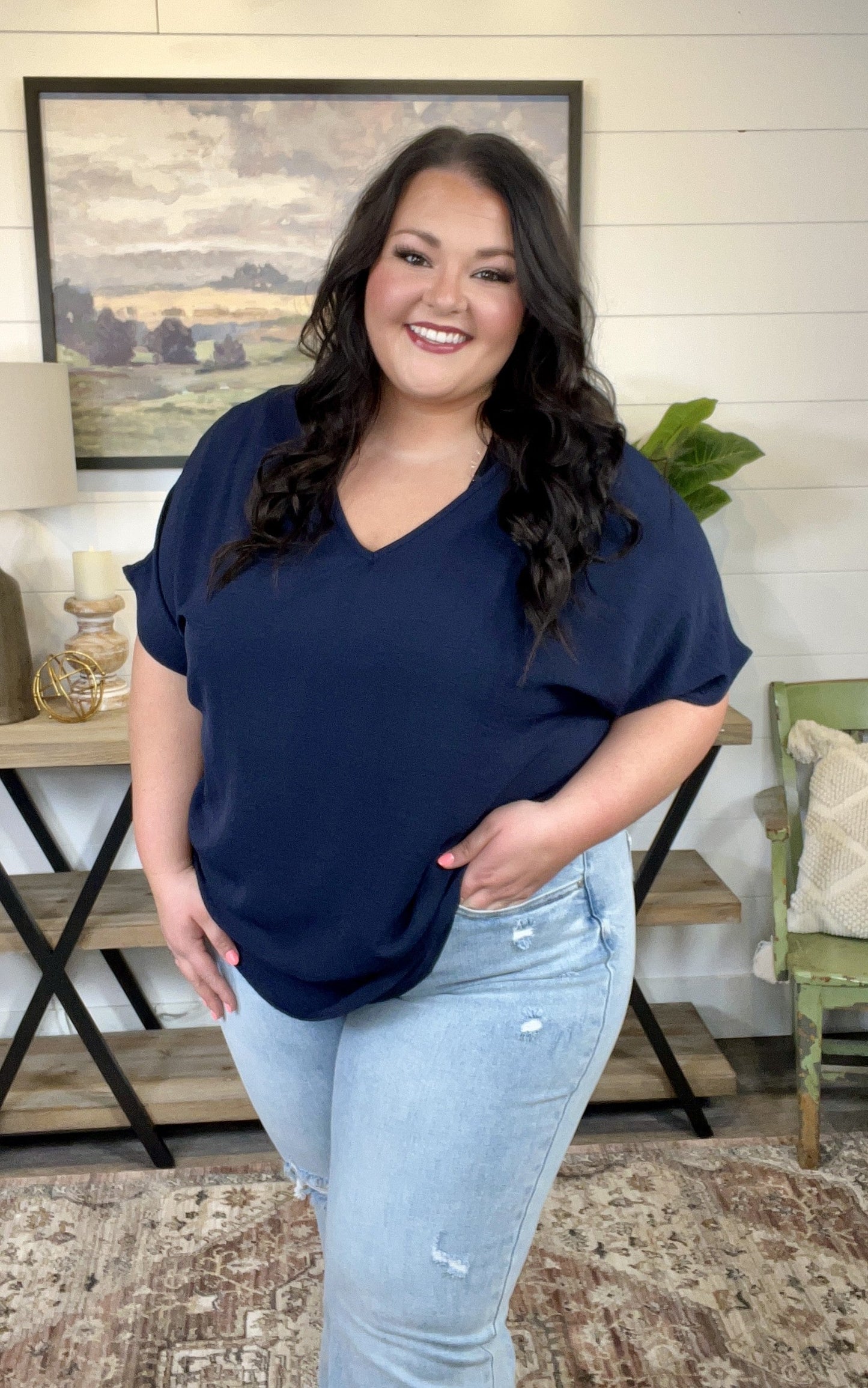 Crinkle Knit Dolman Top