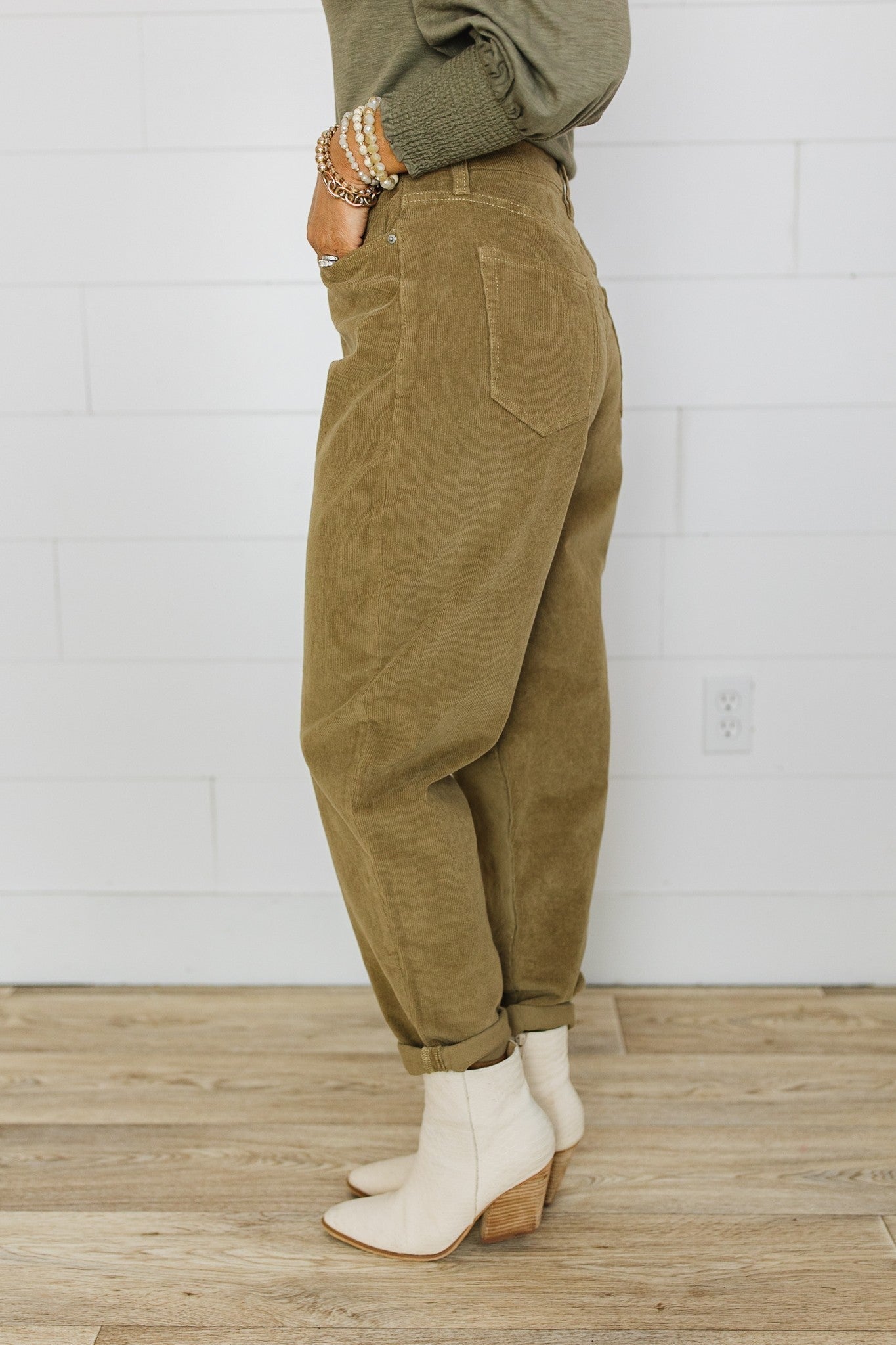 YMI Corduroy High Rise Mom Pants *Final Sale*