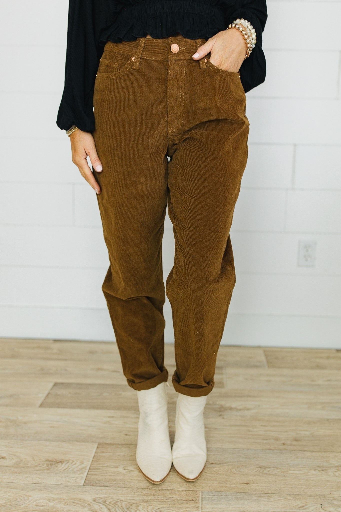 YMI Corduroy High Rise Mom Pants *Final Sale*