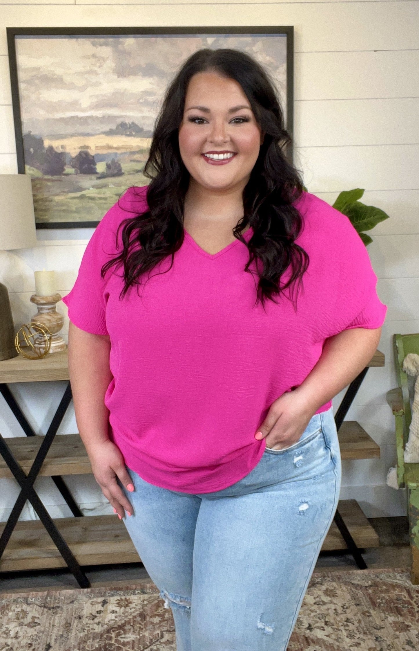 Crinkle Knit Dolman Top
