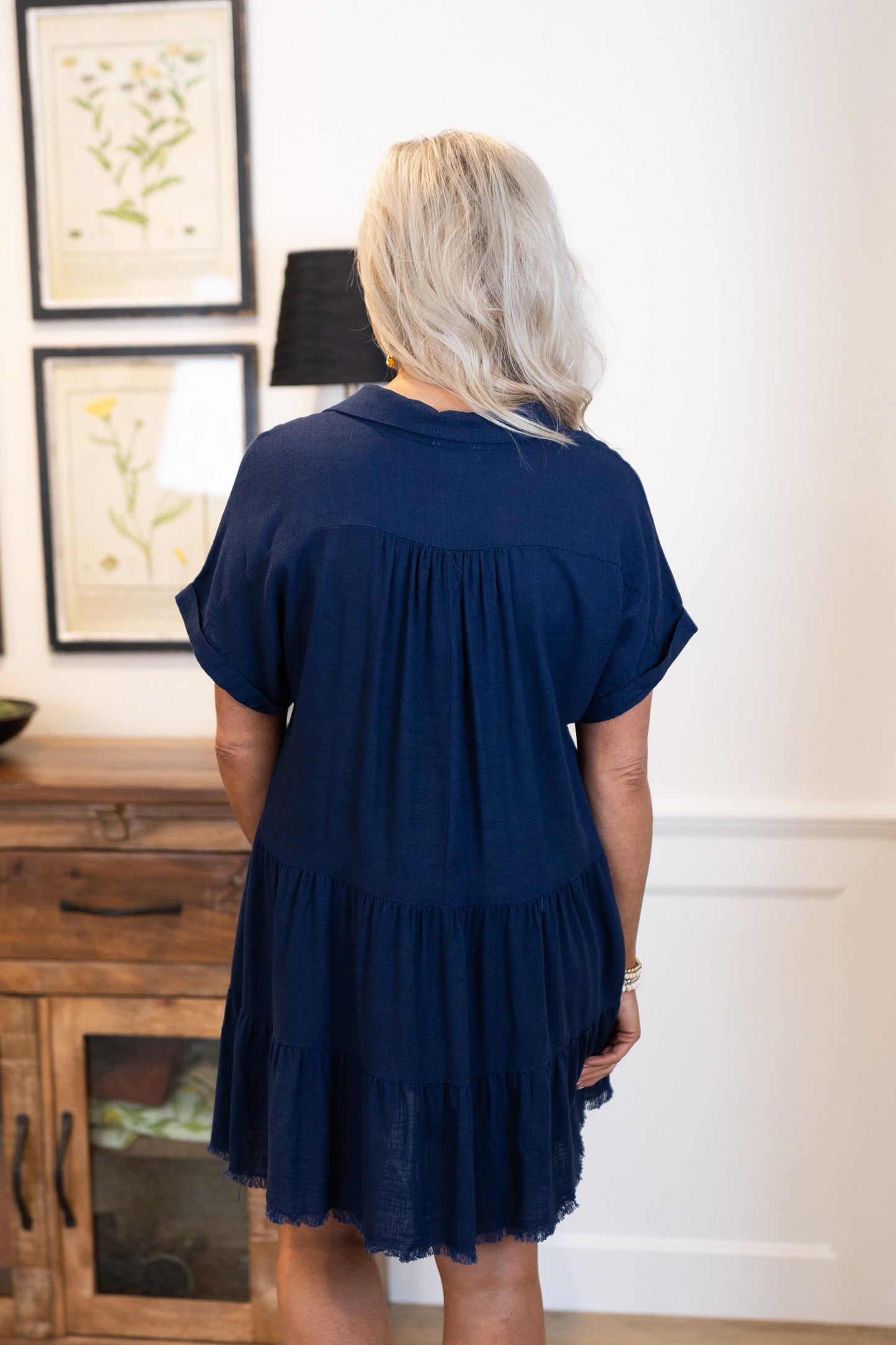 Linen Tiered Babydoll Dress