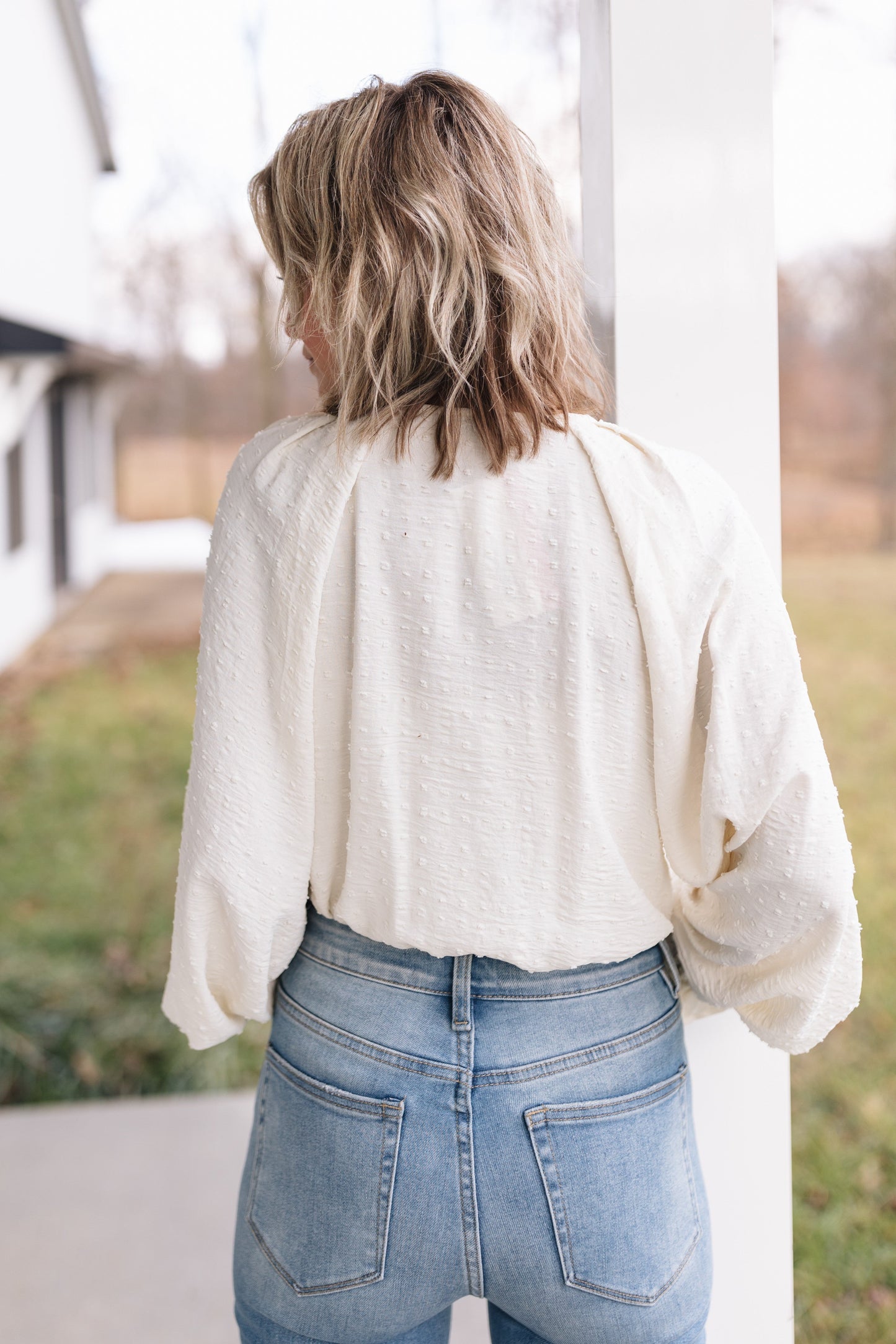 Raised Knit Surplice Bodysuit *Final Sale*