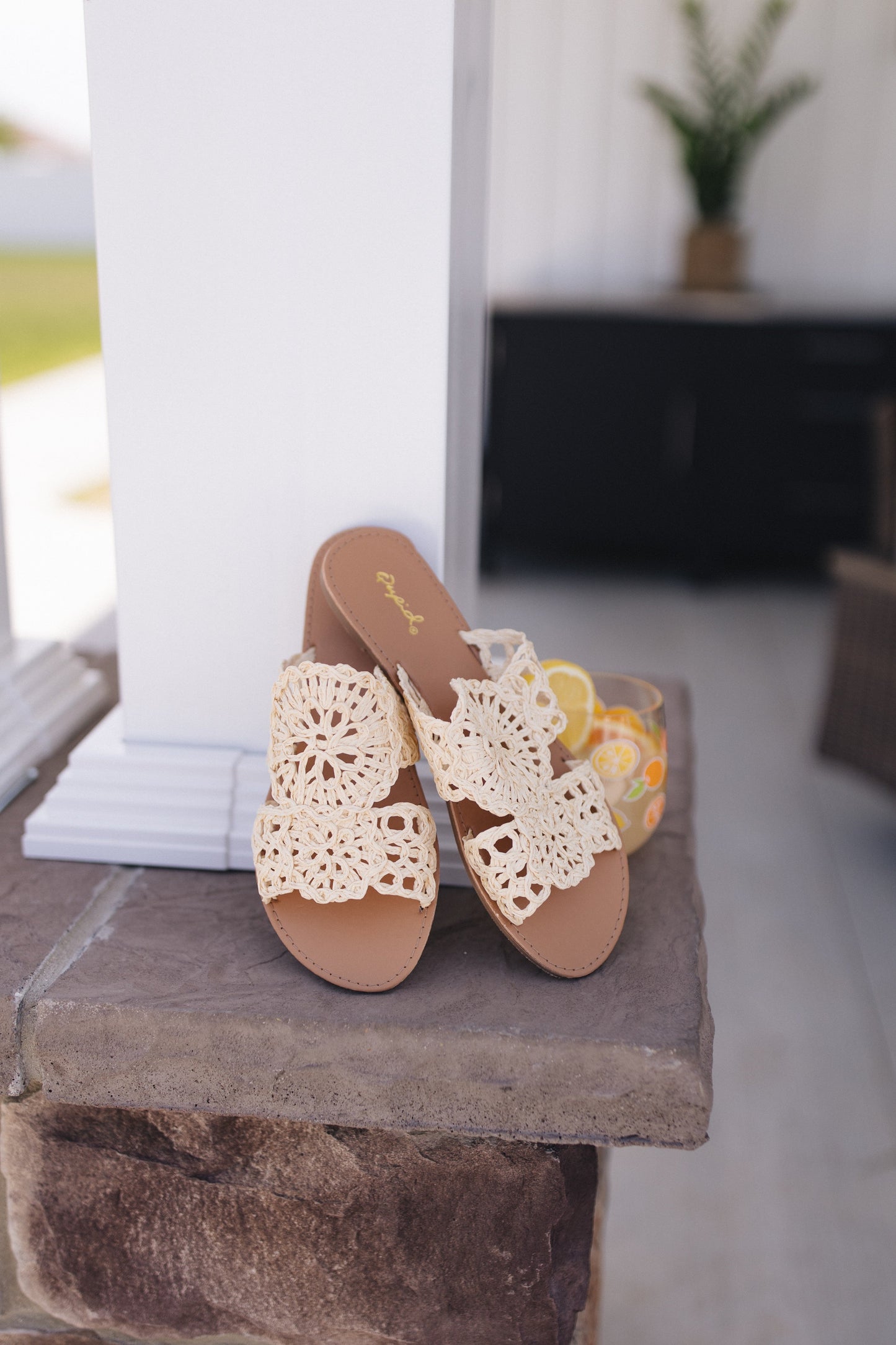 sku30301 | Athena Raffia Slide Sandal *Final Sale*