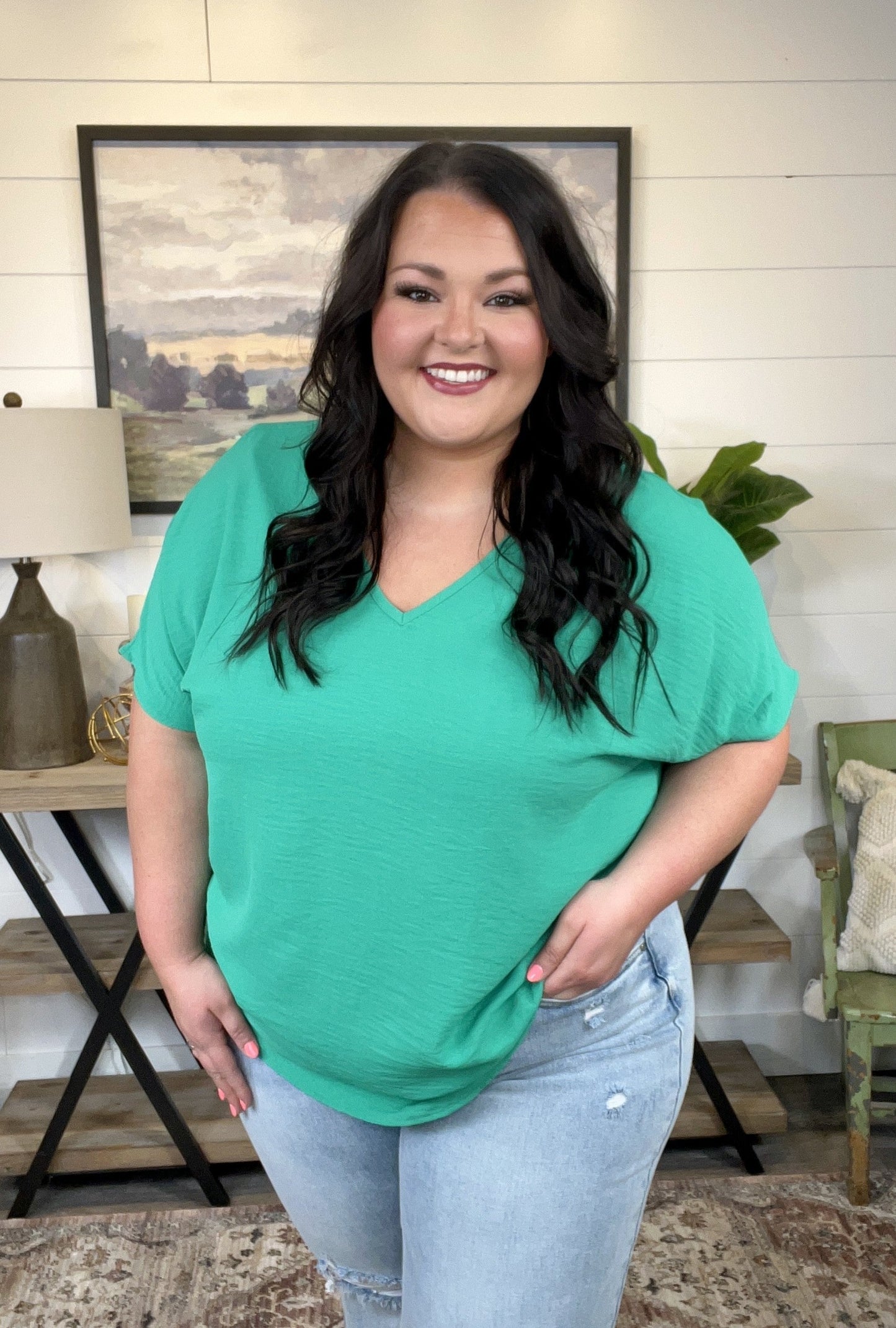 Crinkle Knit Dolman Top