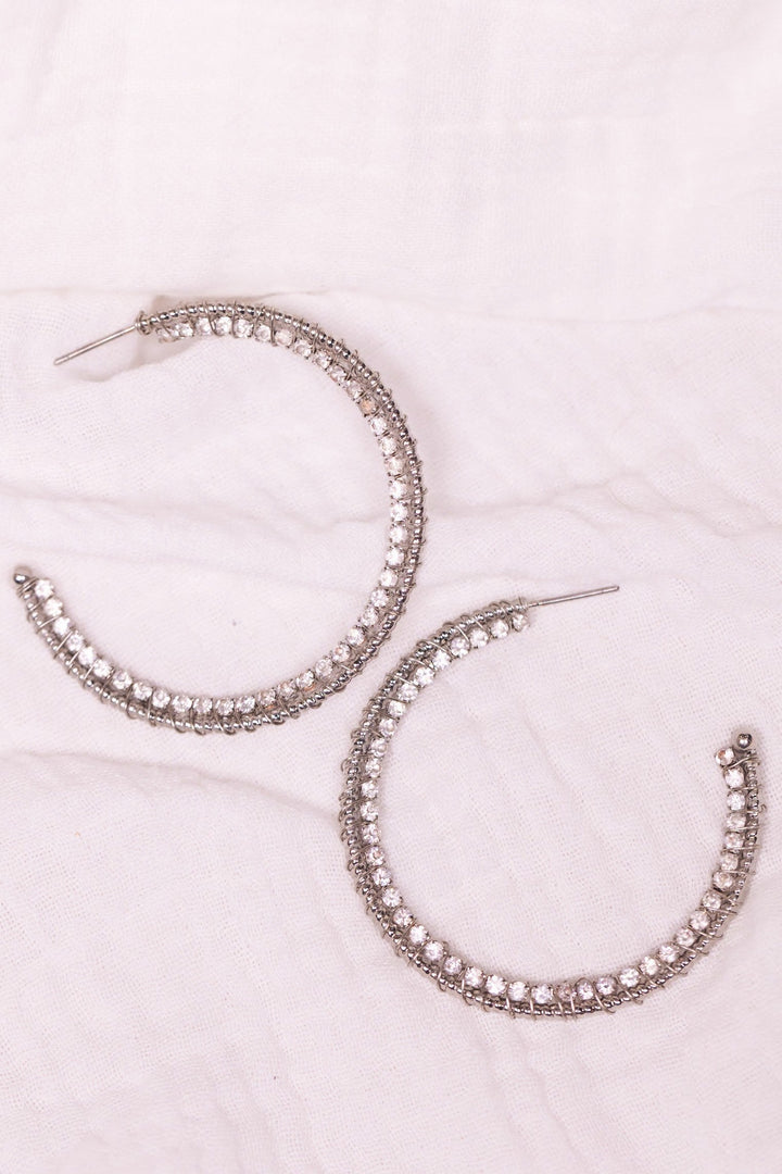 CZ Wired Hoop Earrings