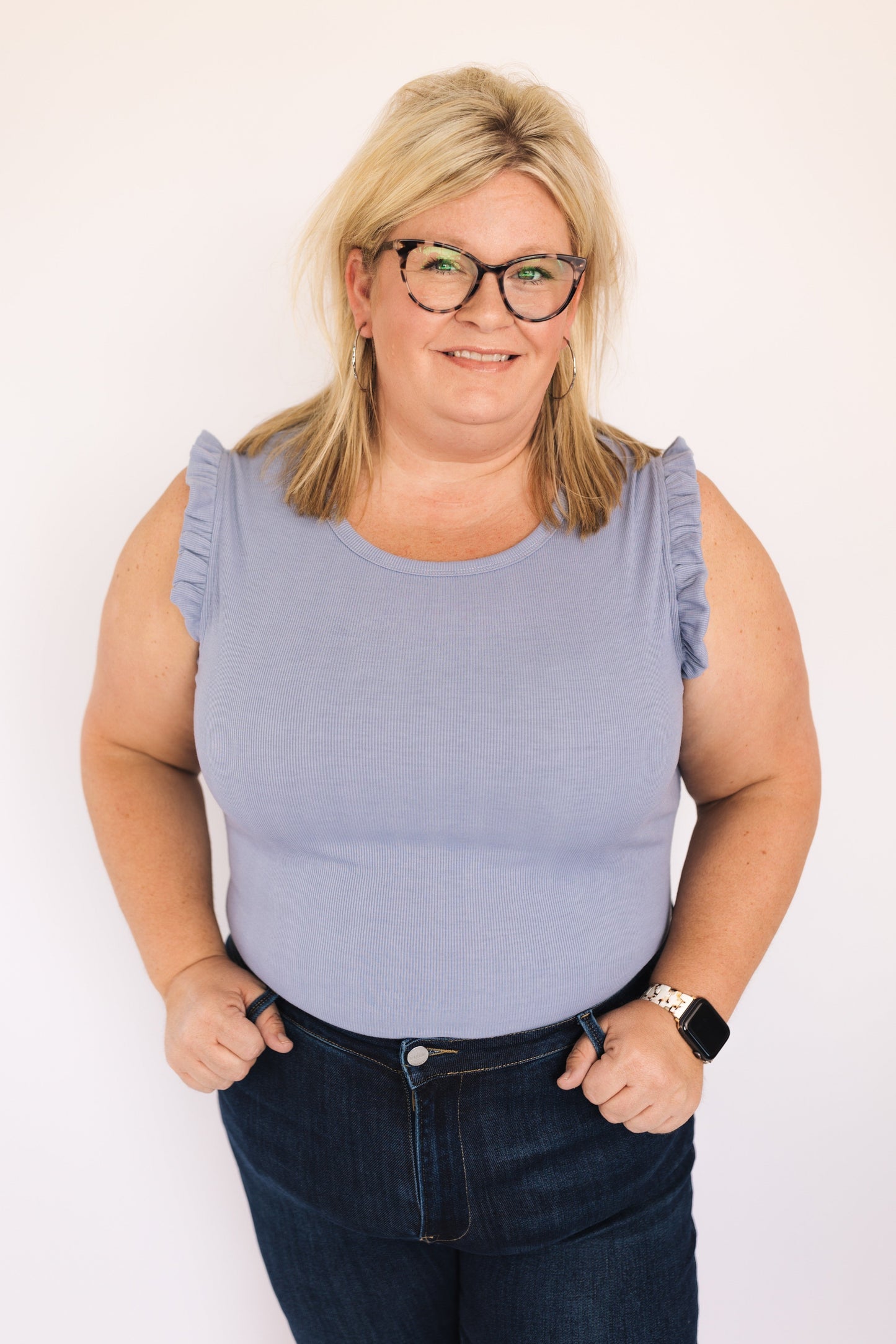 Rib Knit Ruffle Shoulder Bodysuit *Final Sale*