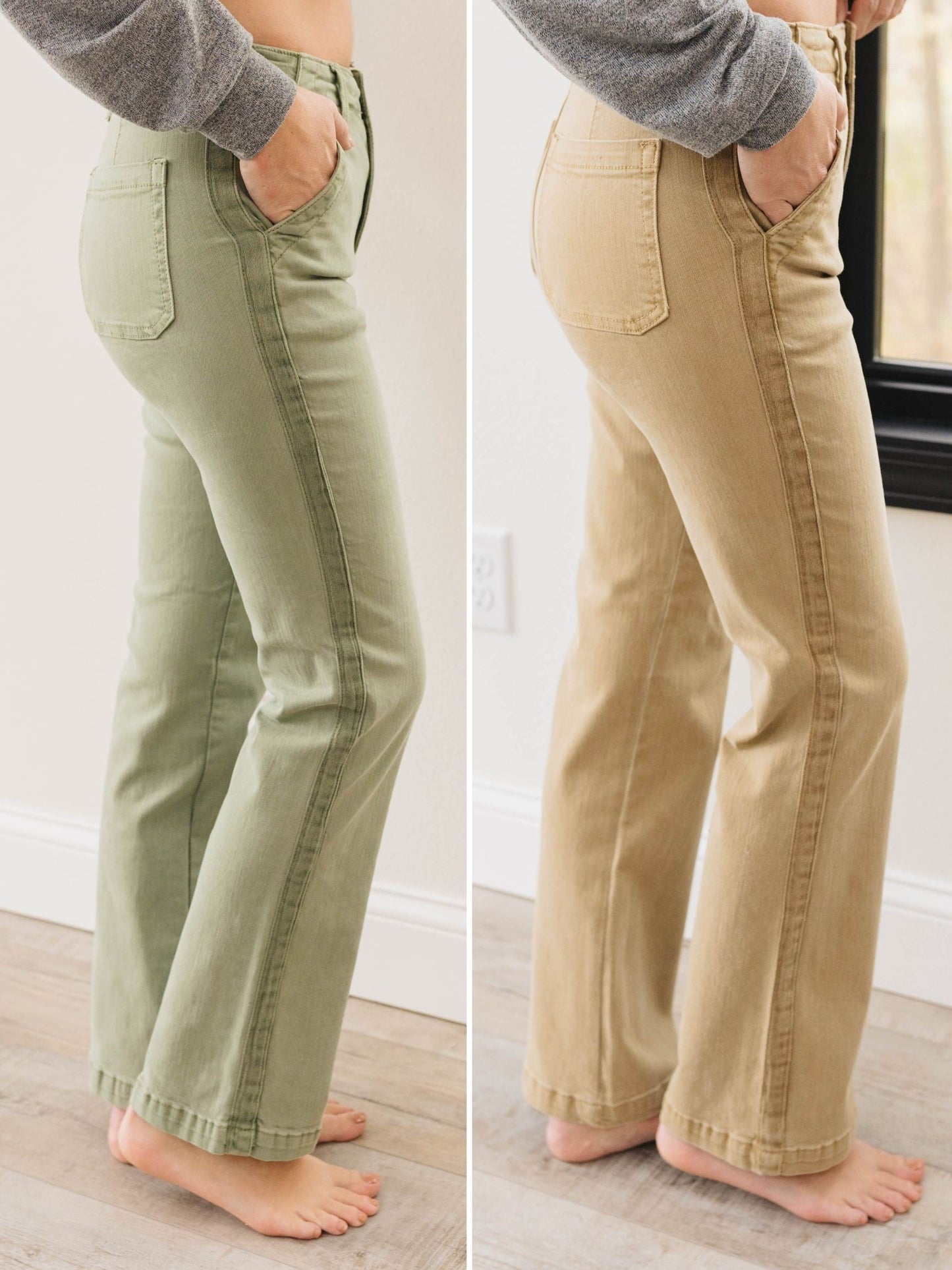 Risen High Rise Side Twill Tape Jeans *Final Sale*