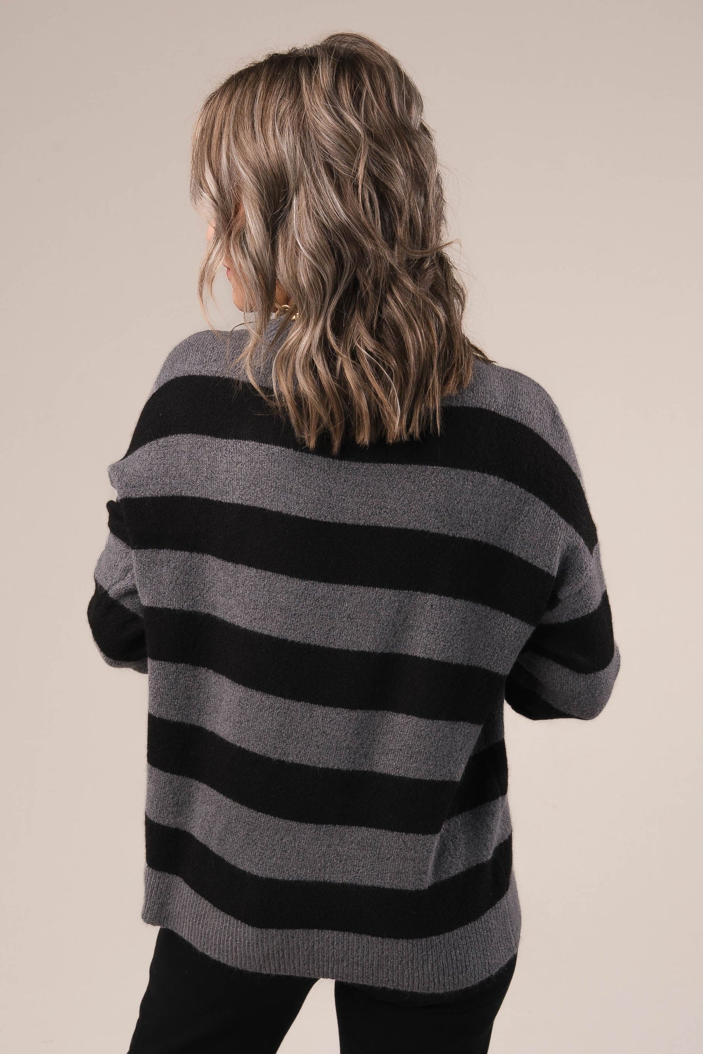 Striped Front Seam Sweater