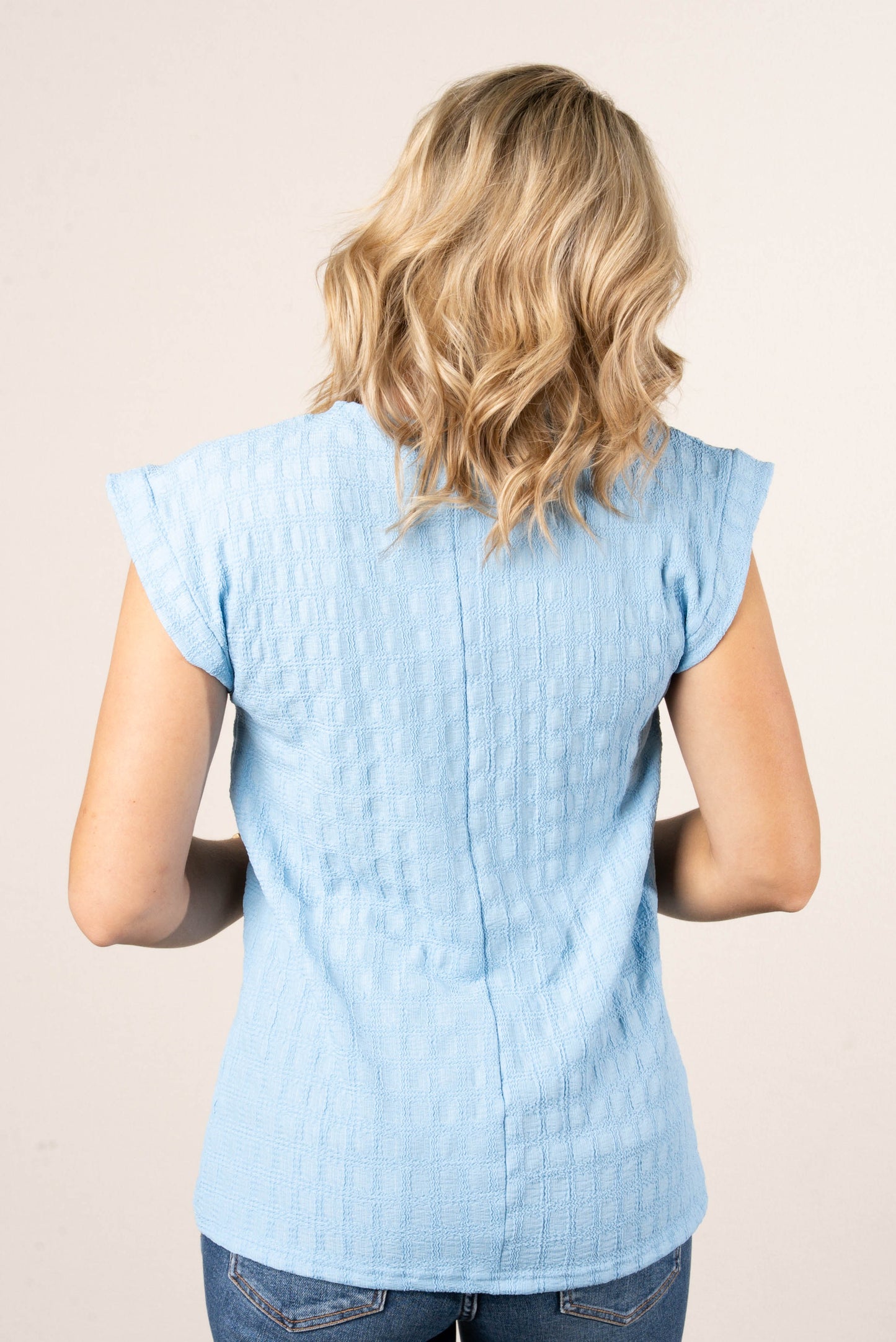 Textured Cap Sleeve Top