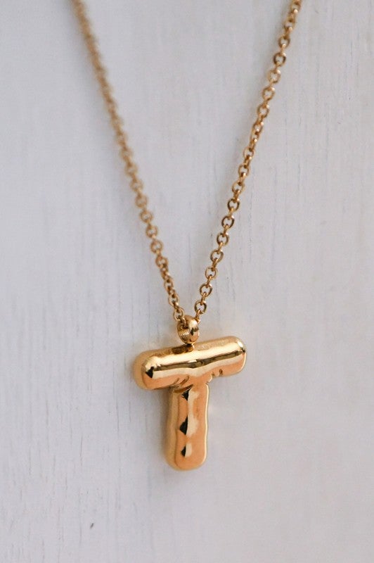 Balloon Initial Pendant Necklace