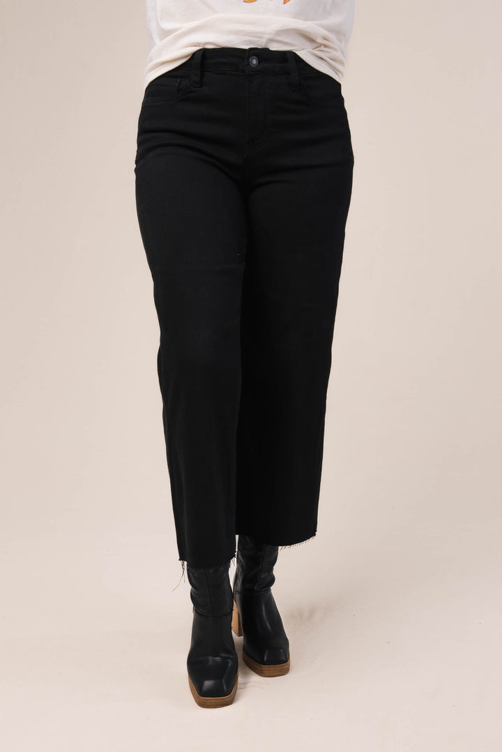 VERVET Denim | Addison High Rise Crop Wide Leg Jeans
