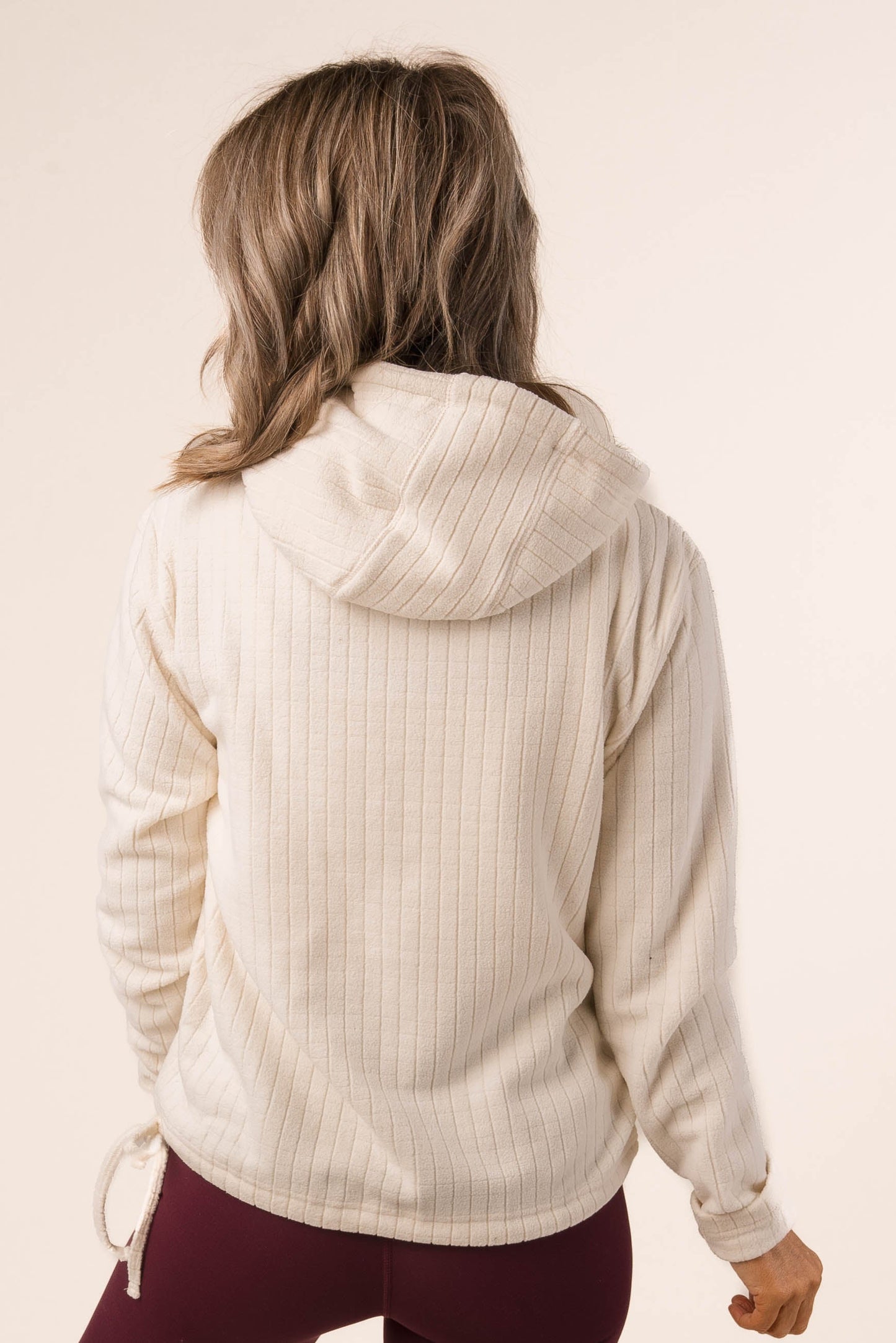 Mini Square Knit Side Tie Hooded Pullover