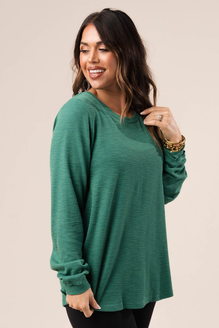 Ribbed Hacci Knit Top