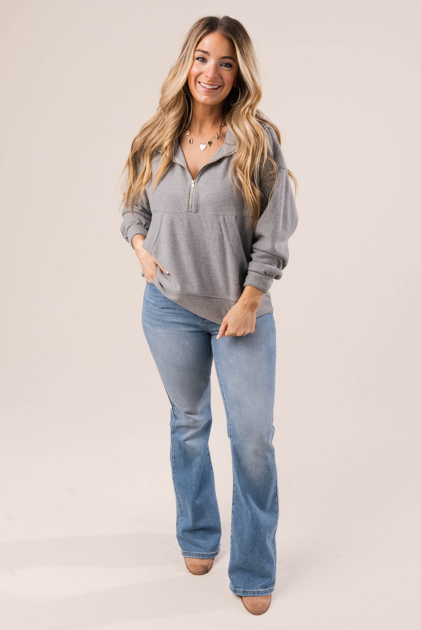 Brushed Half Zip Pullover *Final Sale*