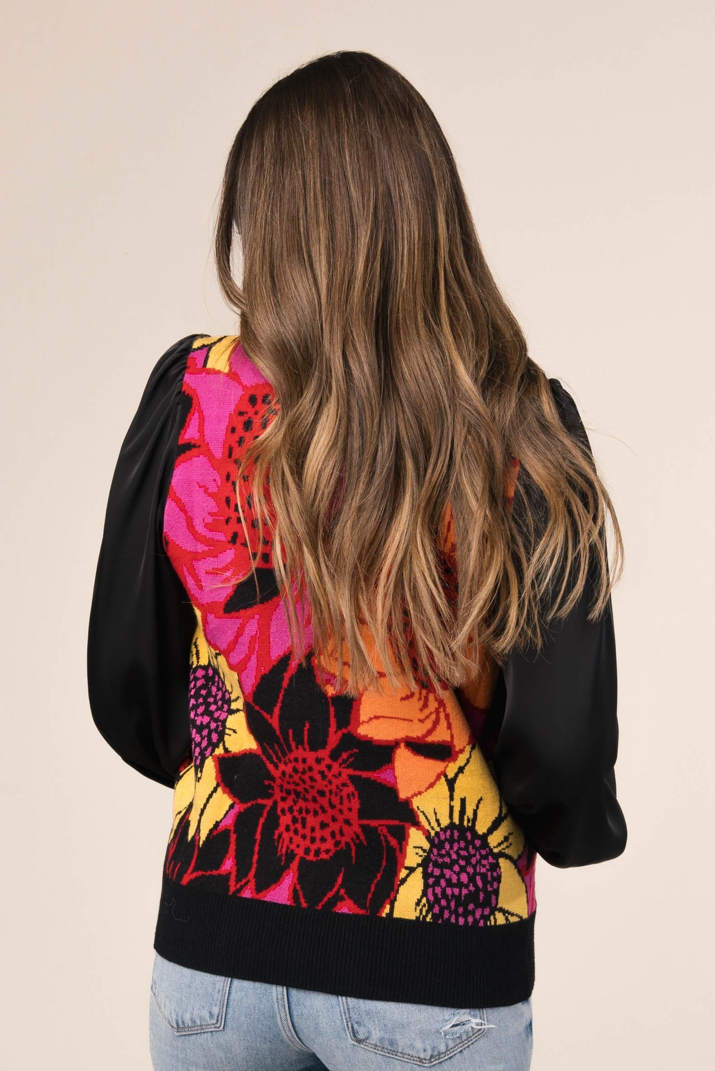 Floral Mock Neck Sweater
