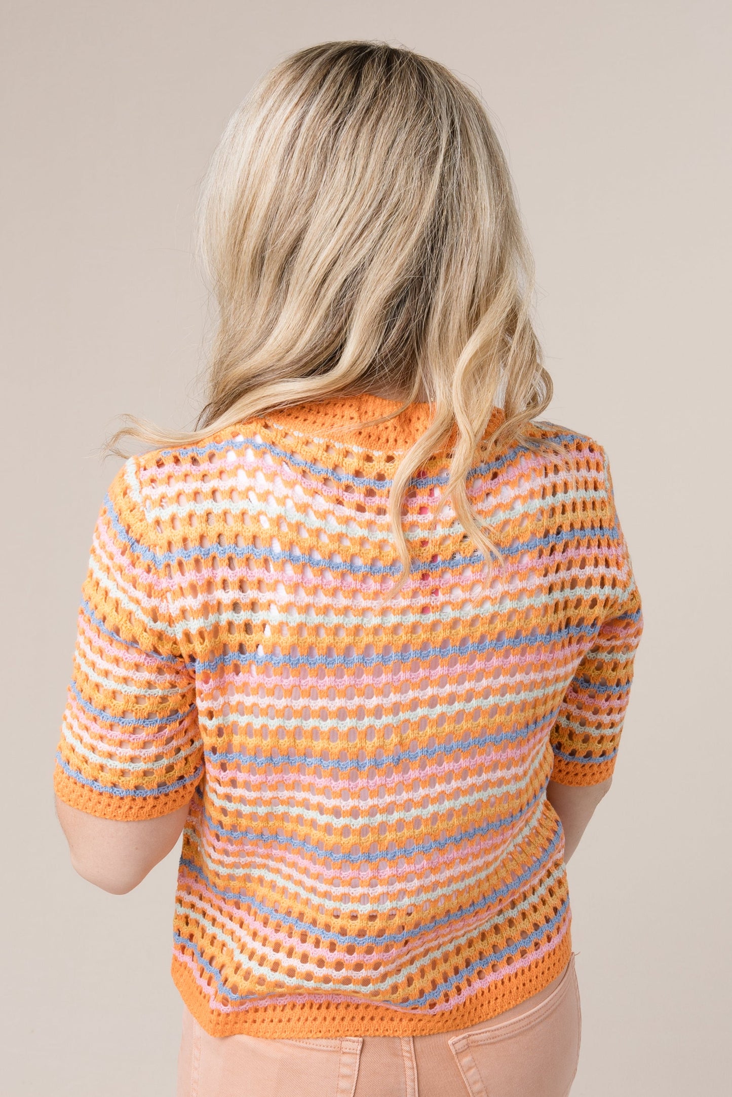 Striped Open Knit Top {More Colors}