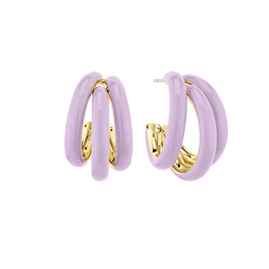Hollow Epoxy Layered Hoop Earrings