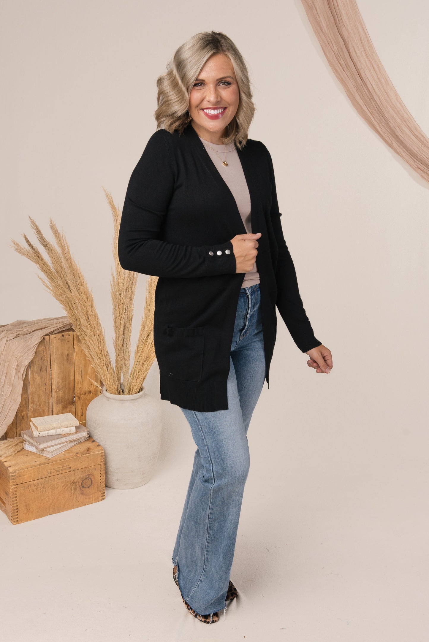 Button Cuff Sweater Cardigan *Final Sale*