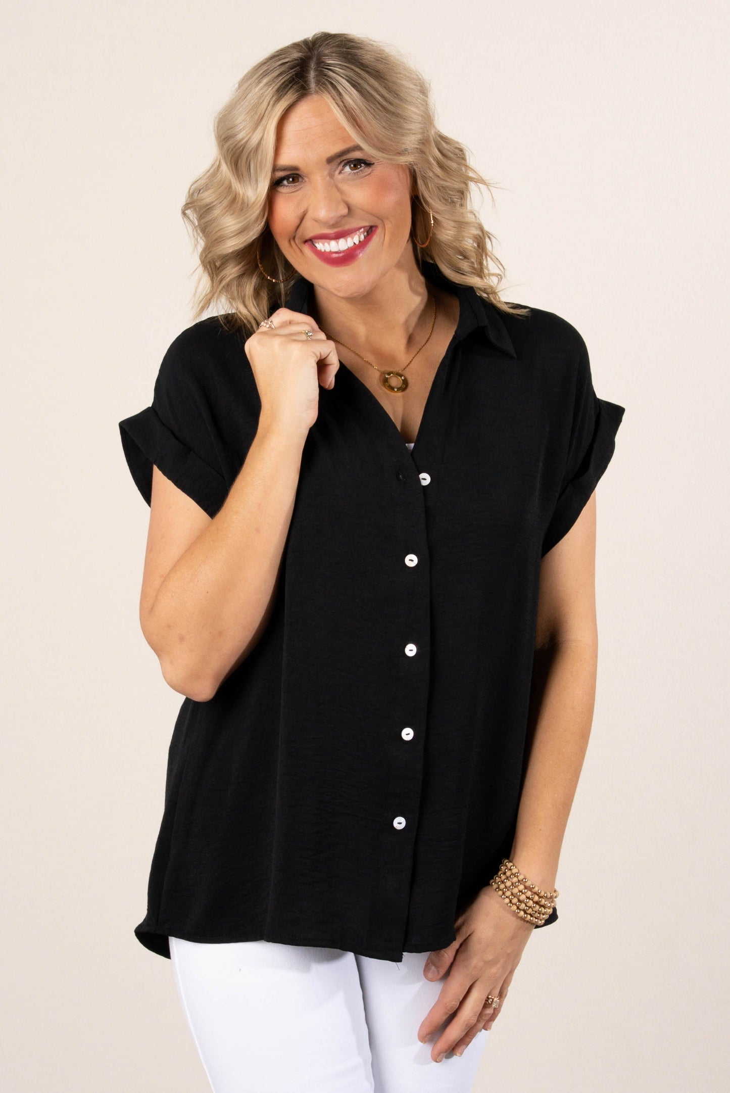Crinkle Knit Hi-Lo Shirt