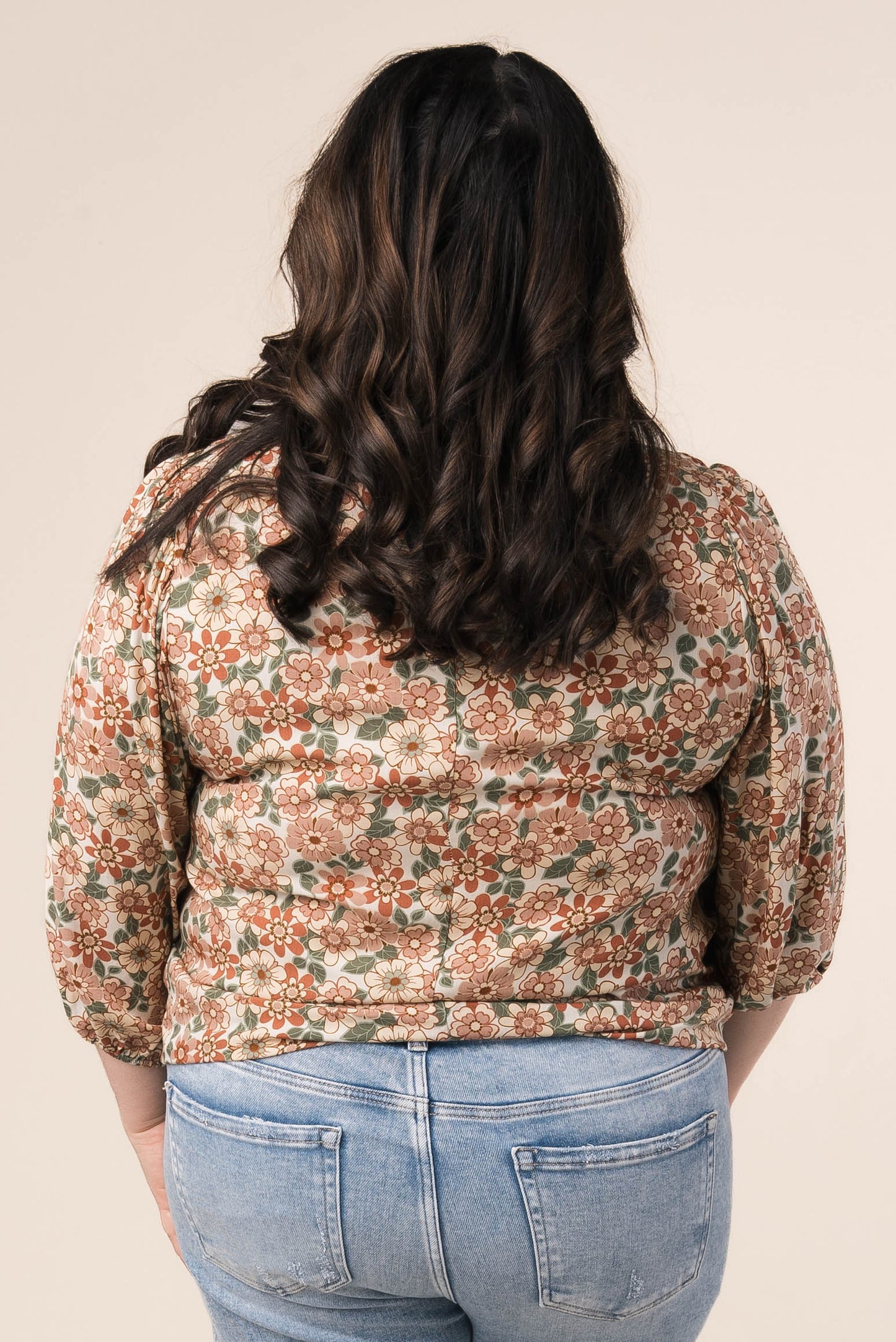 Floral Draped Sleeve Top