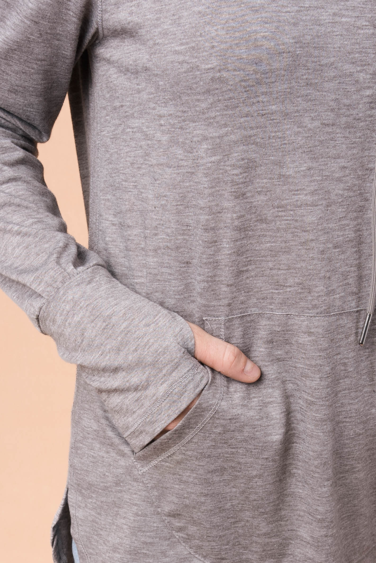 Thumbhole Cuff Hooded Pullover