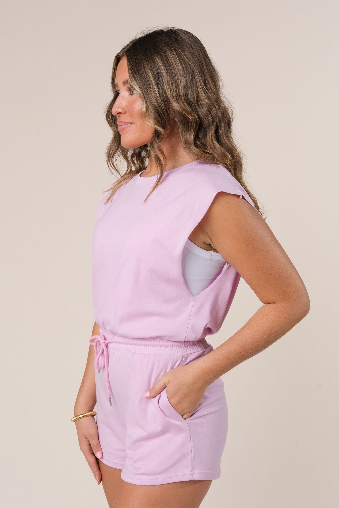 Open Back Drawstring Romper *Final Sale*