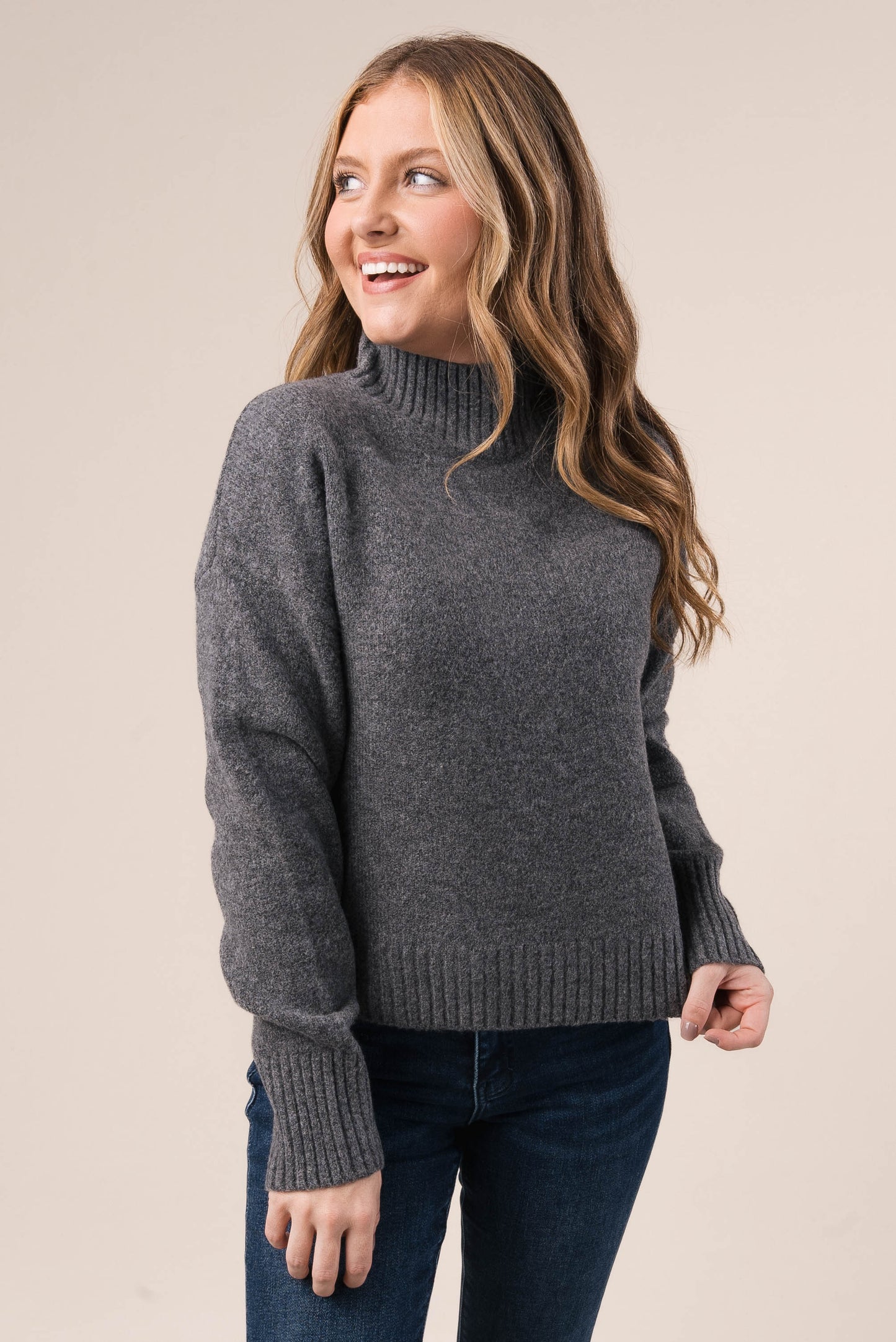 Marled Knit Mock Neck Sweater *Final Sale*