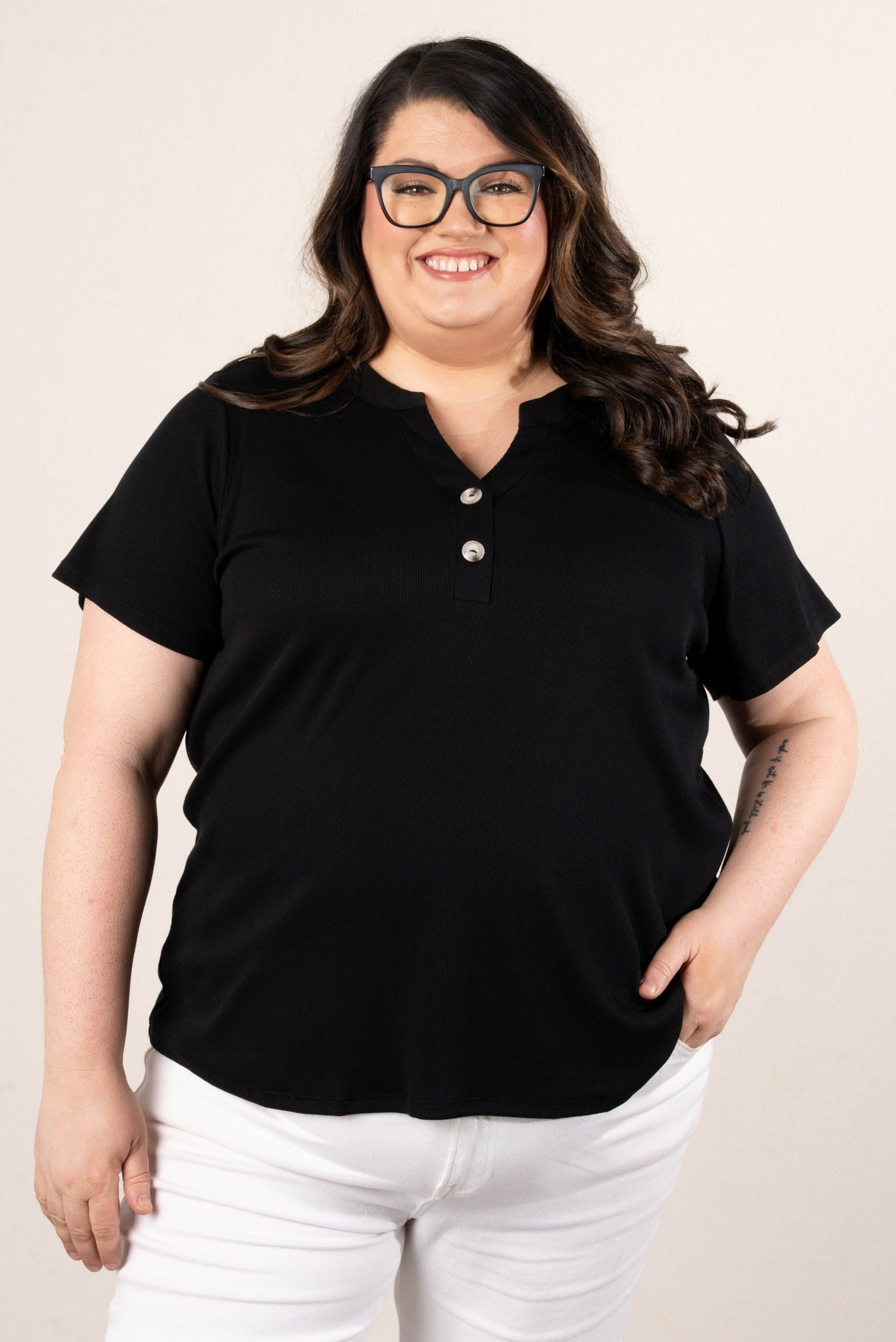 Ribbed Henley Top