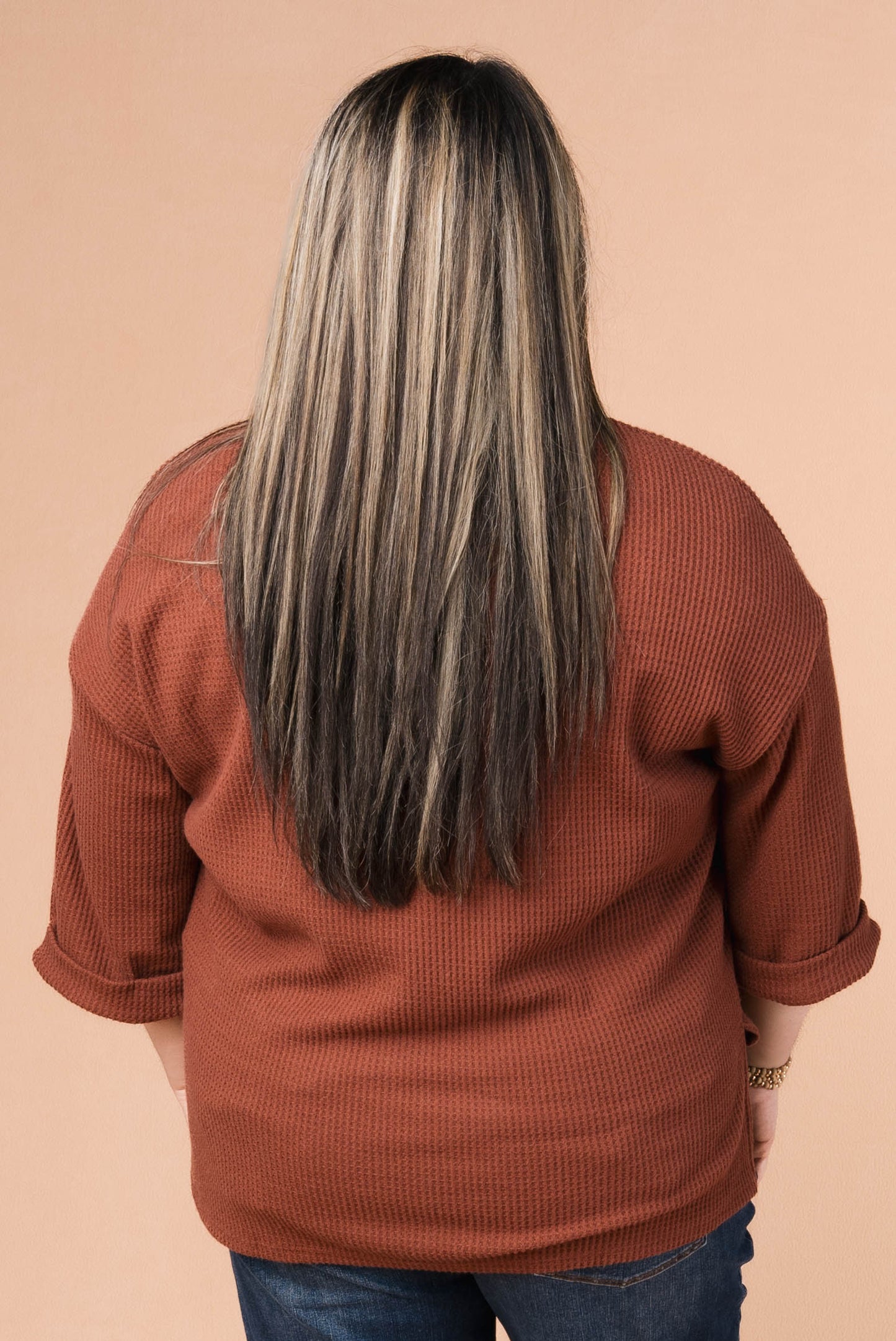 Waffle Knit Henley Top *Final Sale*