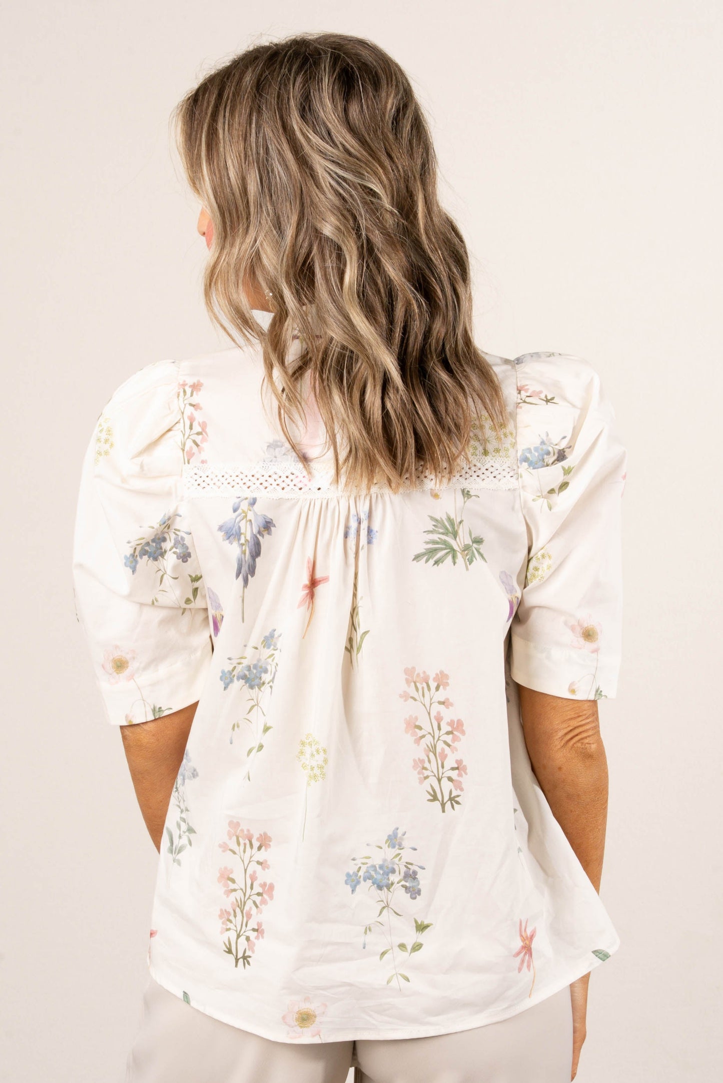 Floral Lace Inset Shirt