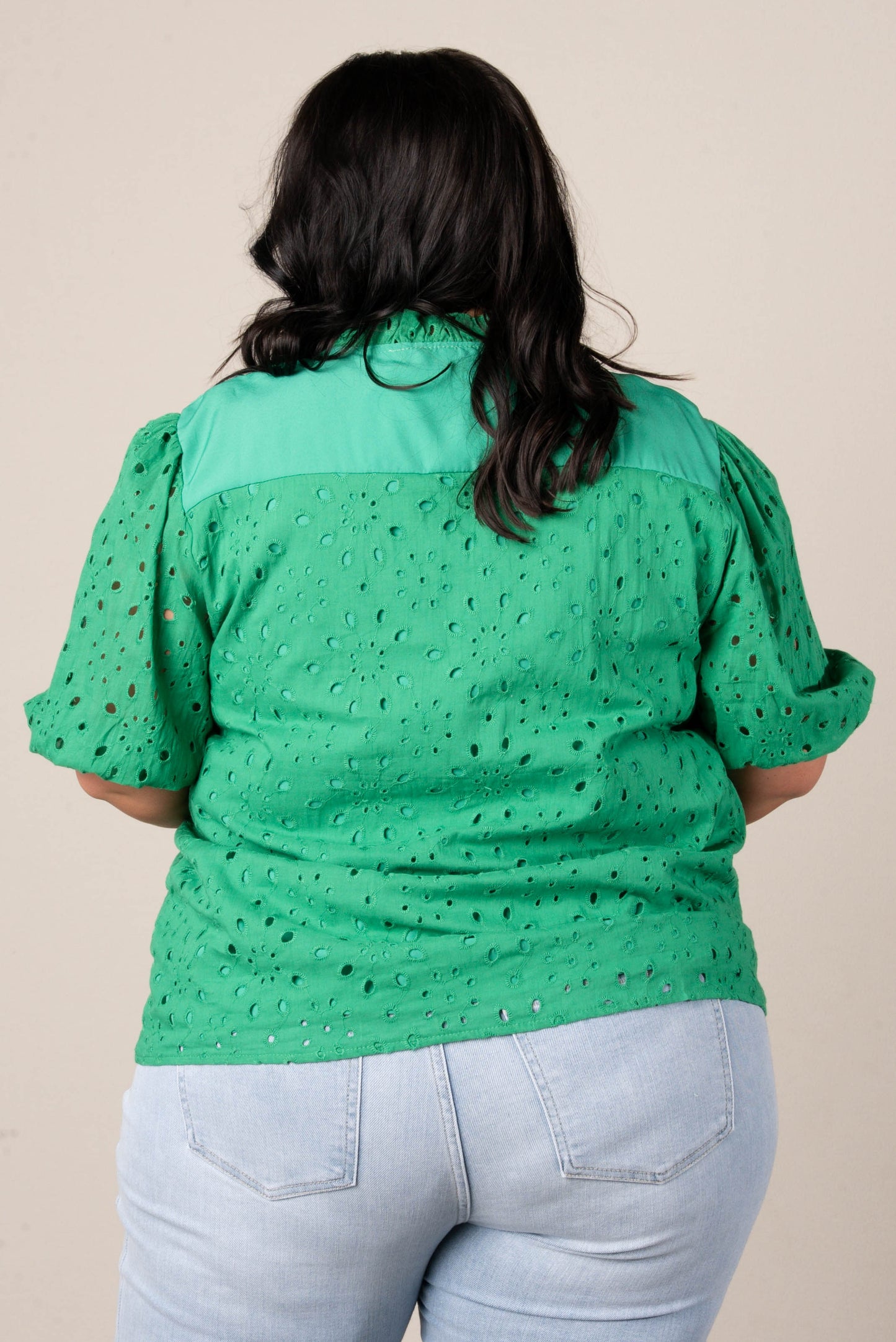 Georgia Mae Eyelet Bubble Sleeve Blouse