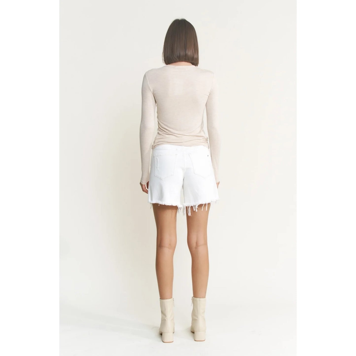 Mica High Rise Distressed Frayed Hem Shorts *Final Sale*
