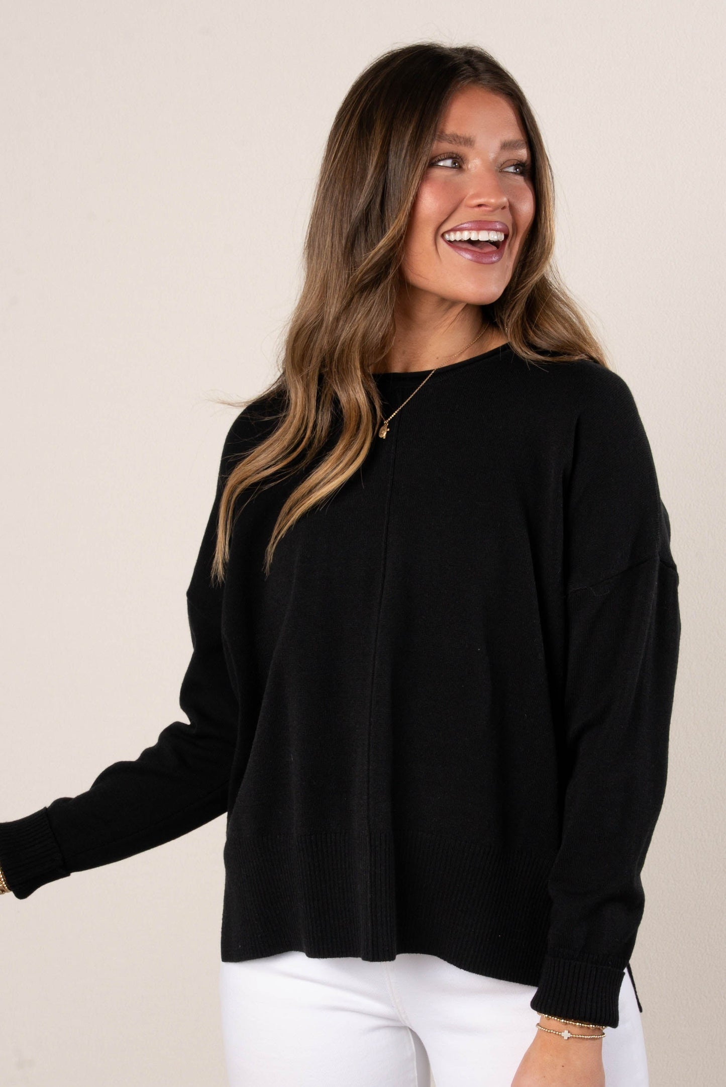 Center Seam Drop Shoulder Sweater *Final Sale*