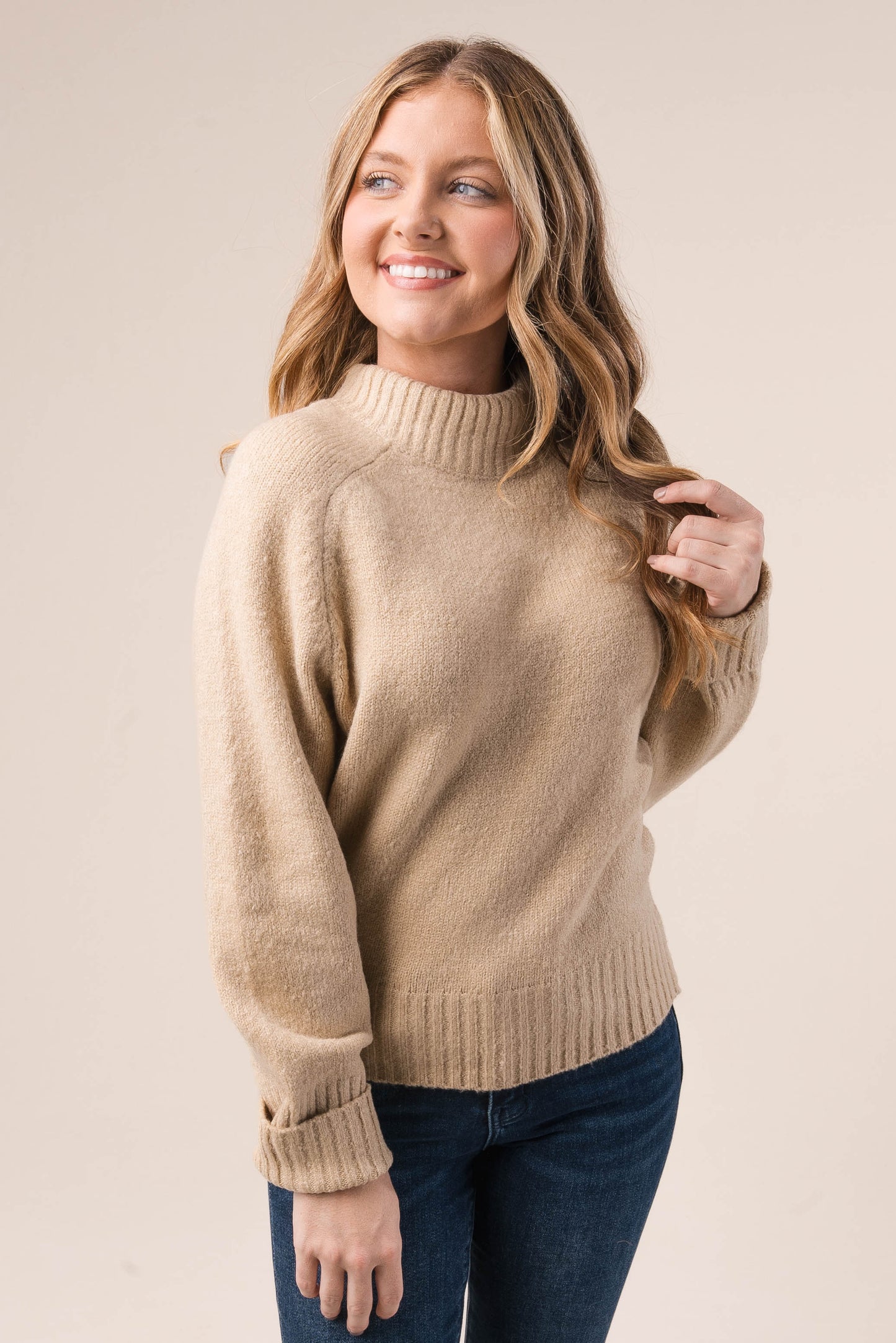 Mock Neck Raglan Sweater *Final Sale*