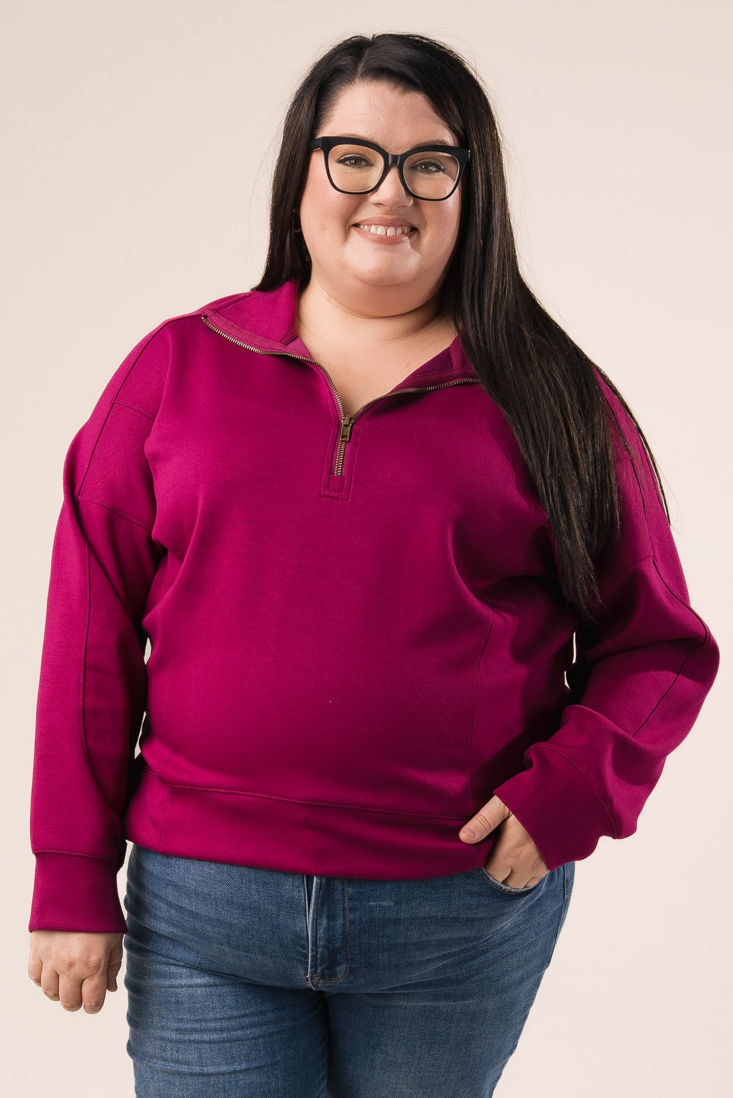 Seamed Half Zip Pullover *Final Sale*