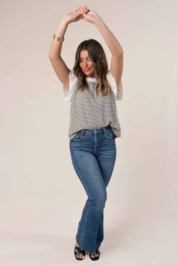 Risen High Rise Bootcut Jeans Dark Wash