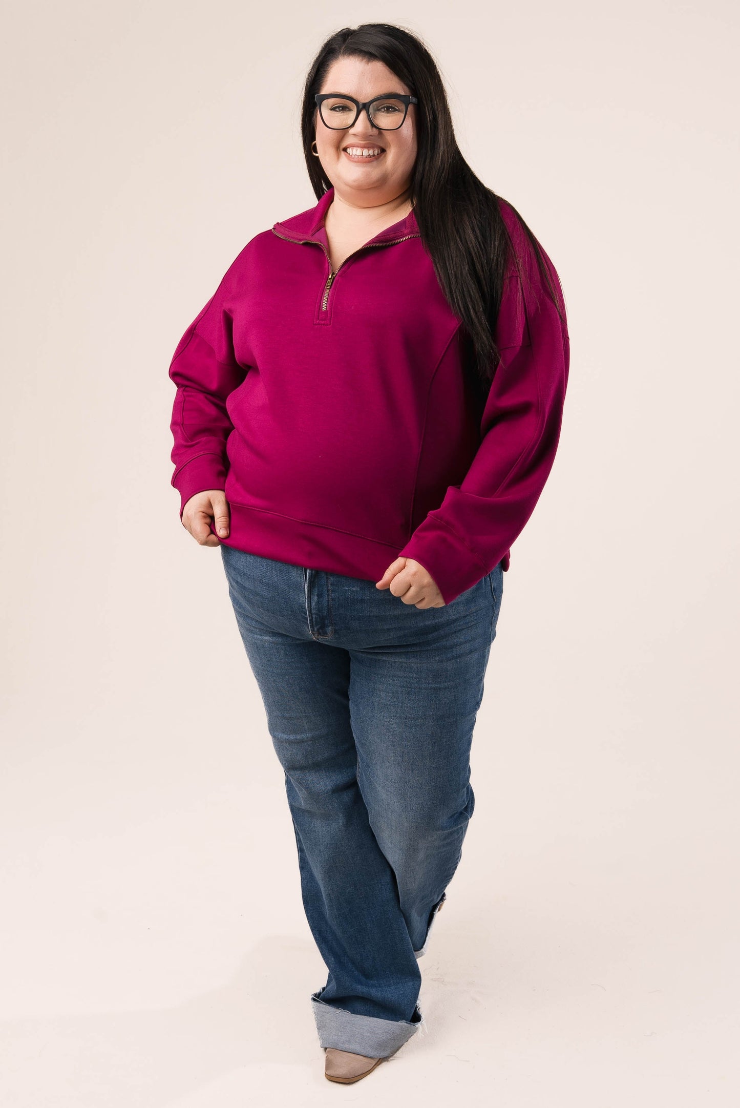 Seamed Half Zip Pullover *Final Sale*