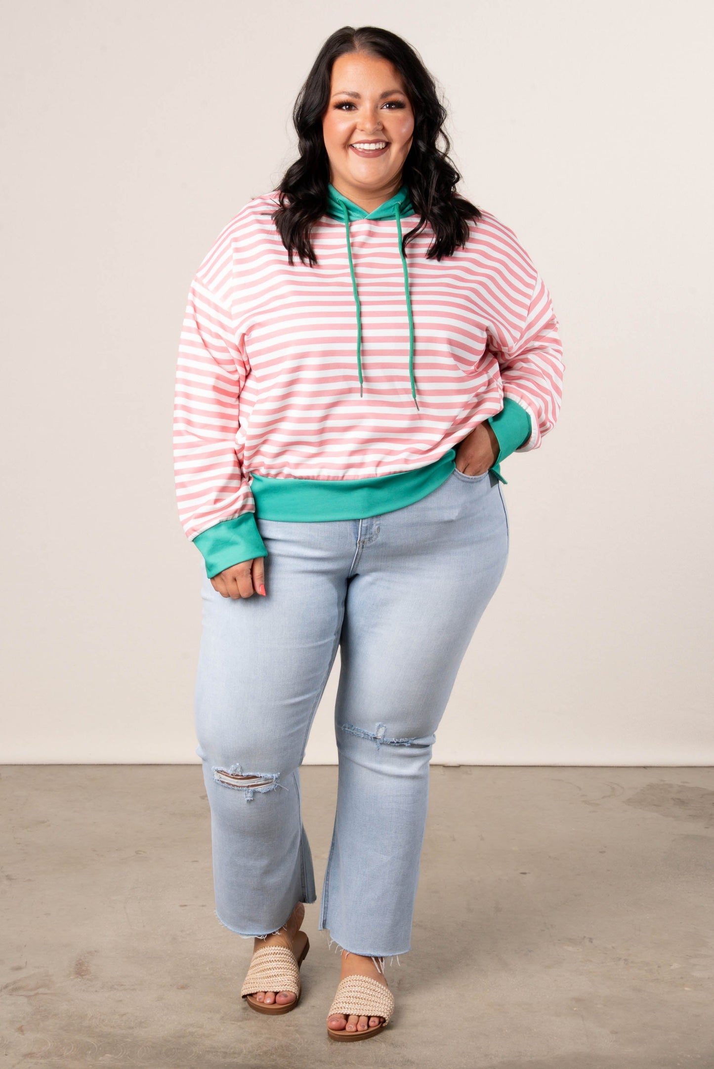 GF Exclusive Georgia Mae Striped Hooded Pullover