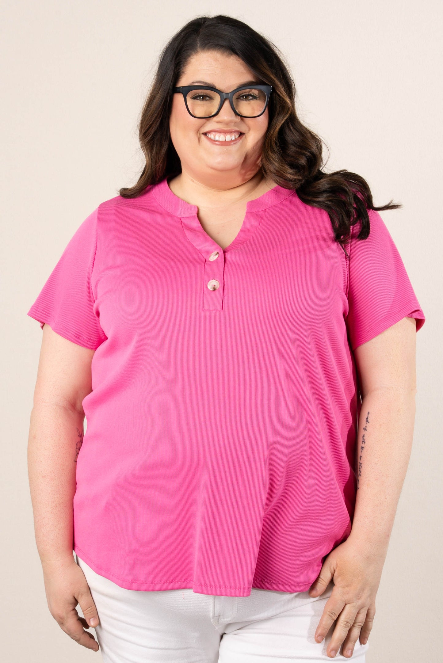 Ribbed Henley Top