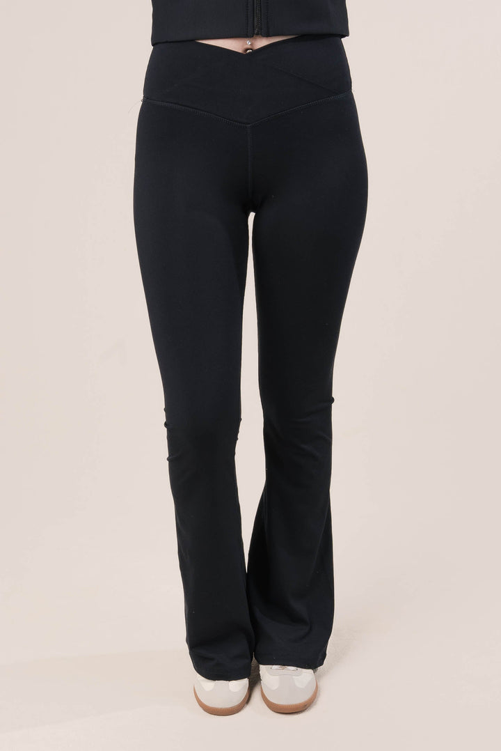 Crossover Waist Flared Yoga Pants