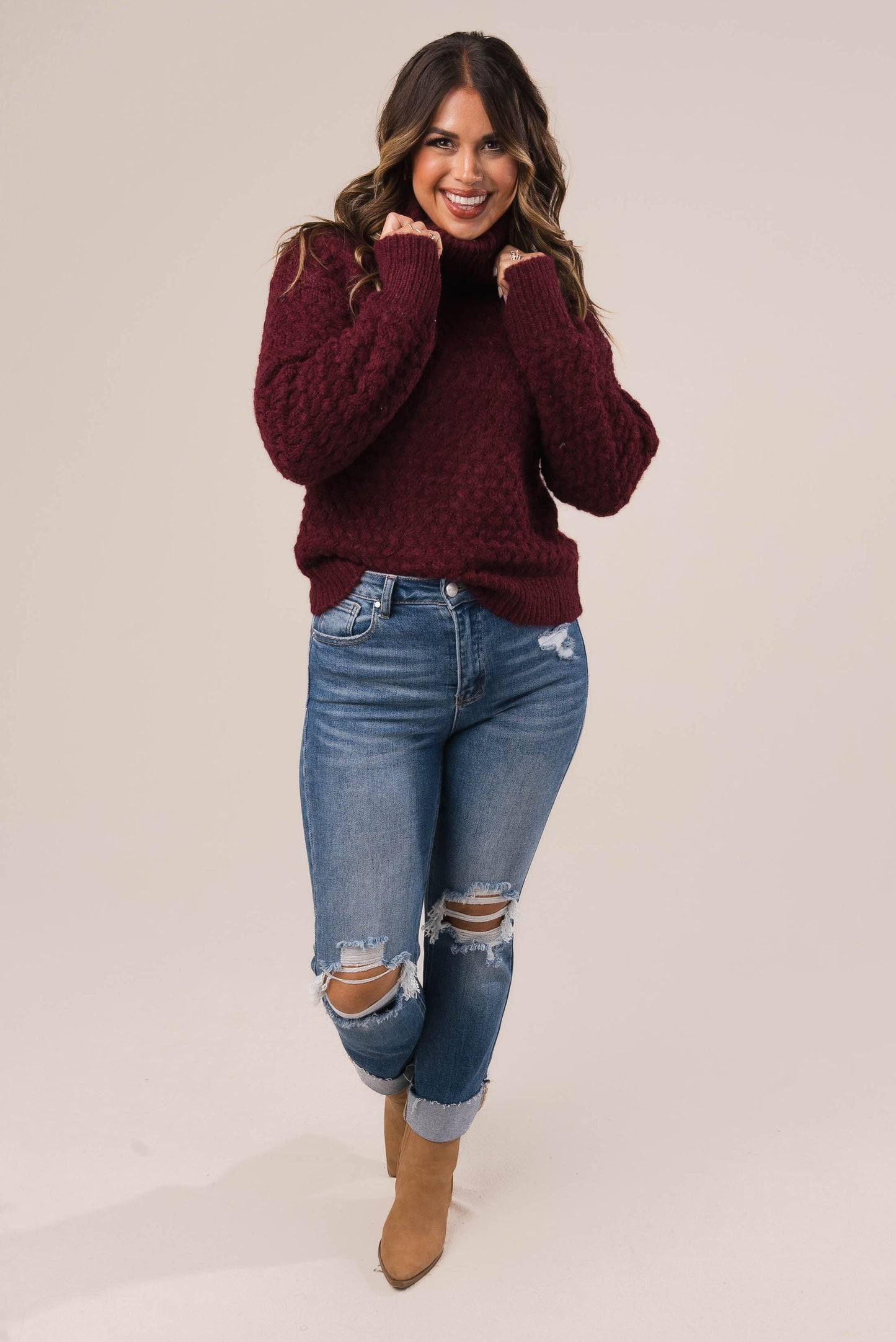 Basketweave Turtleneck Sweater *Final Sale*