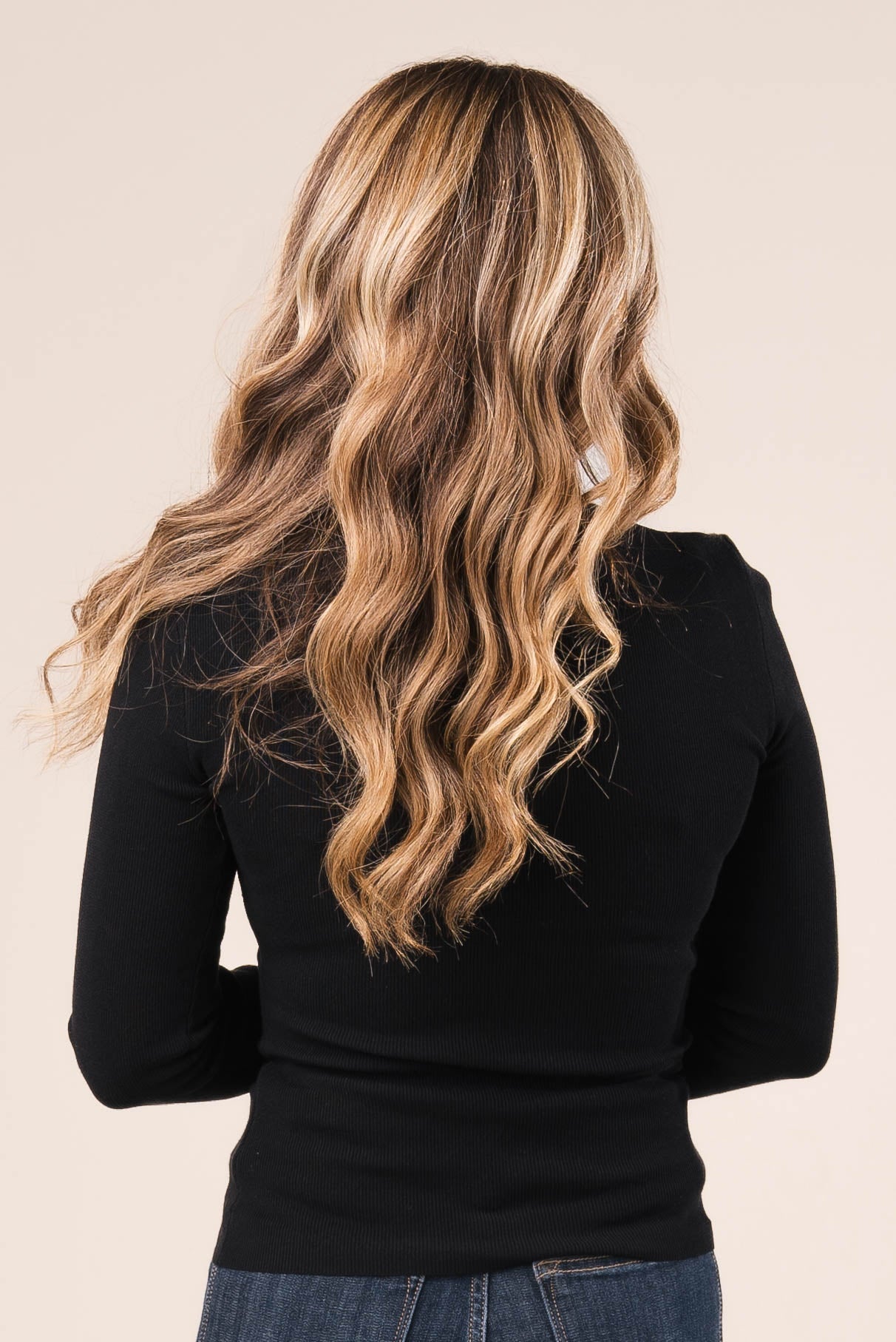 Fine Ribbed Mock Neck Top