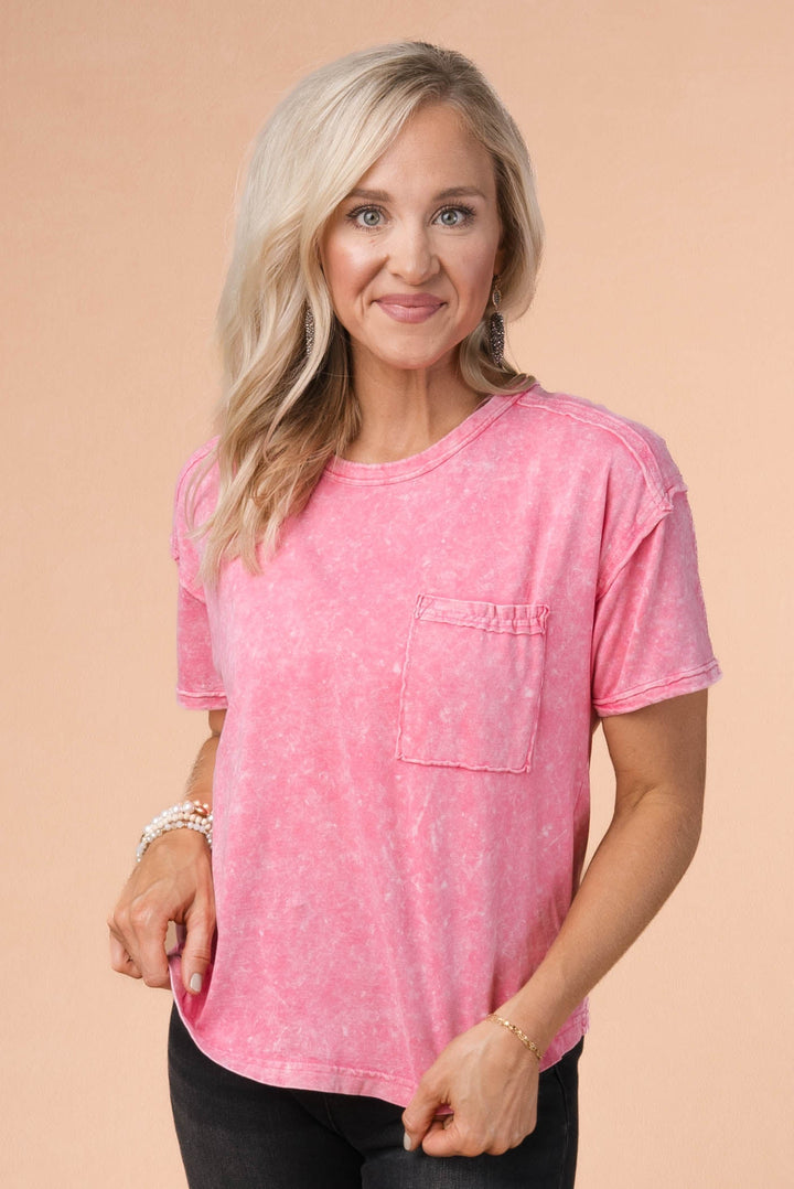 Acid Washed Raw Seamed Tee