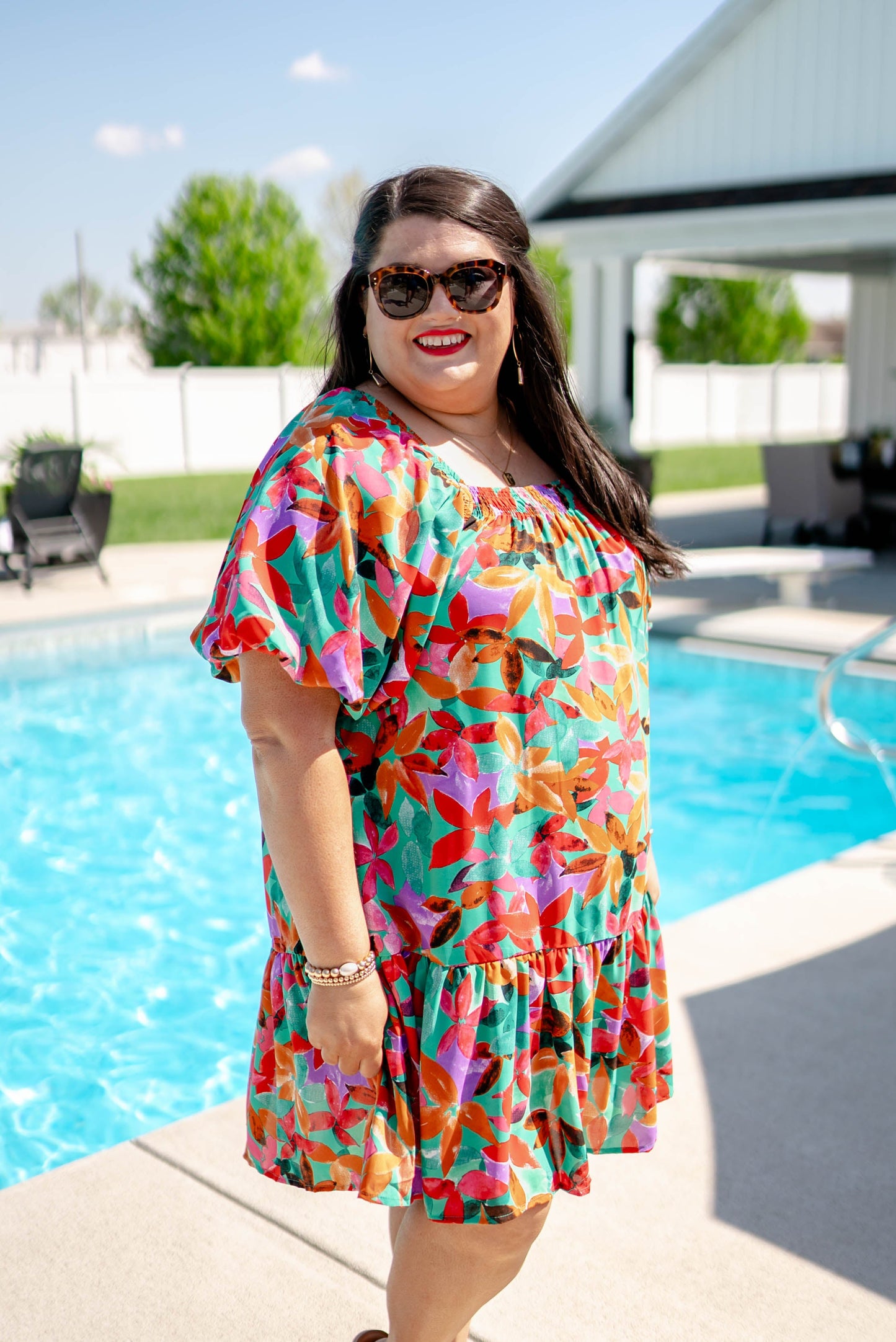 Floral Watercolor Tiered Dress *Final Sale*