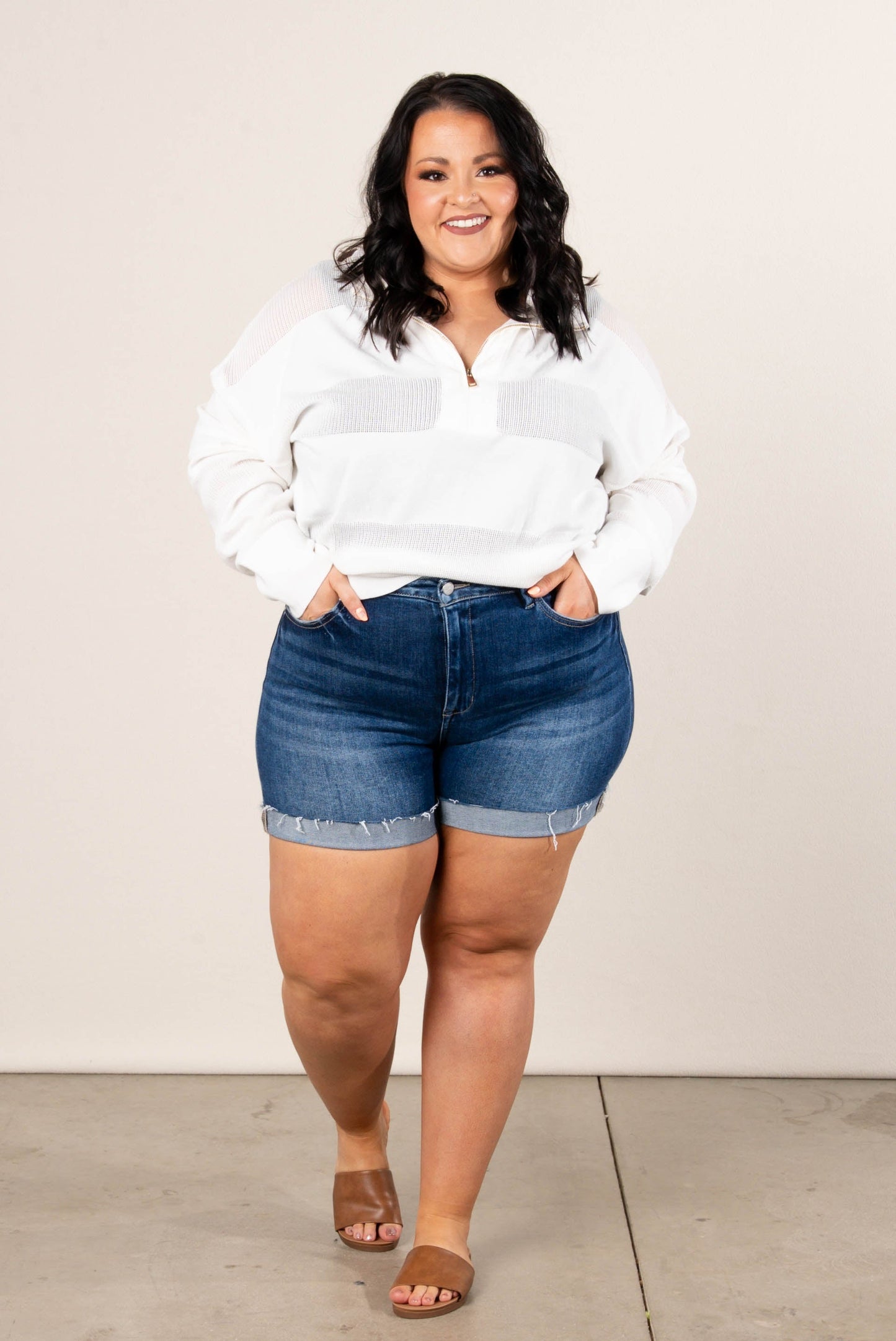 Risen Denim | Logan High Rise Cuffed Denim Shorts *Final Sale*