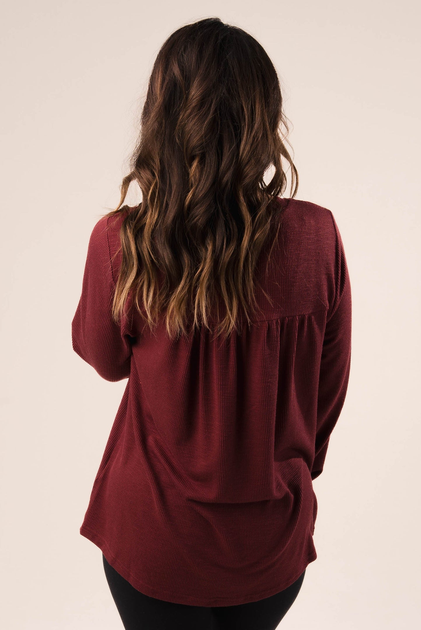Ribbed Hacci Knit Top